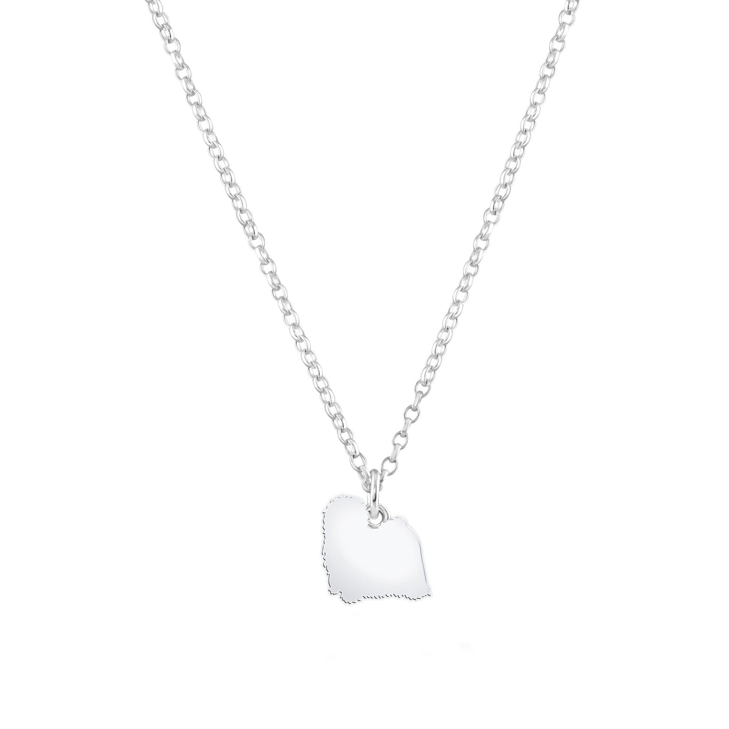 Hungarian Puli Silhouette Silver Necklace - Personalised - MYLEE London