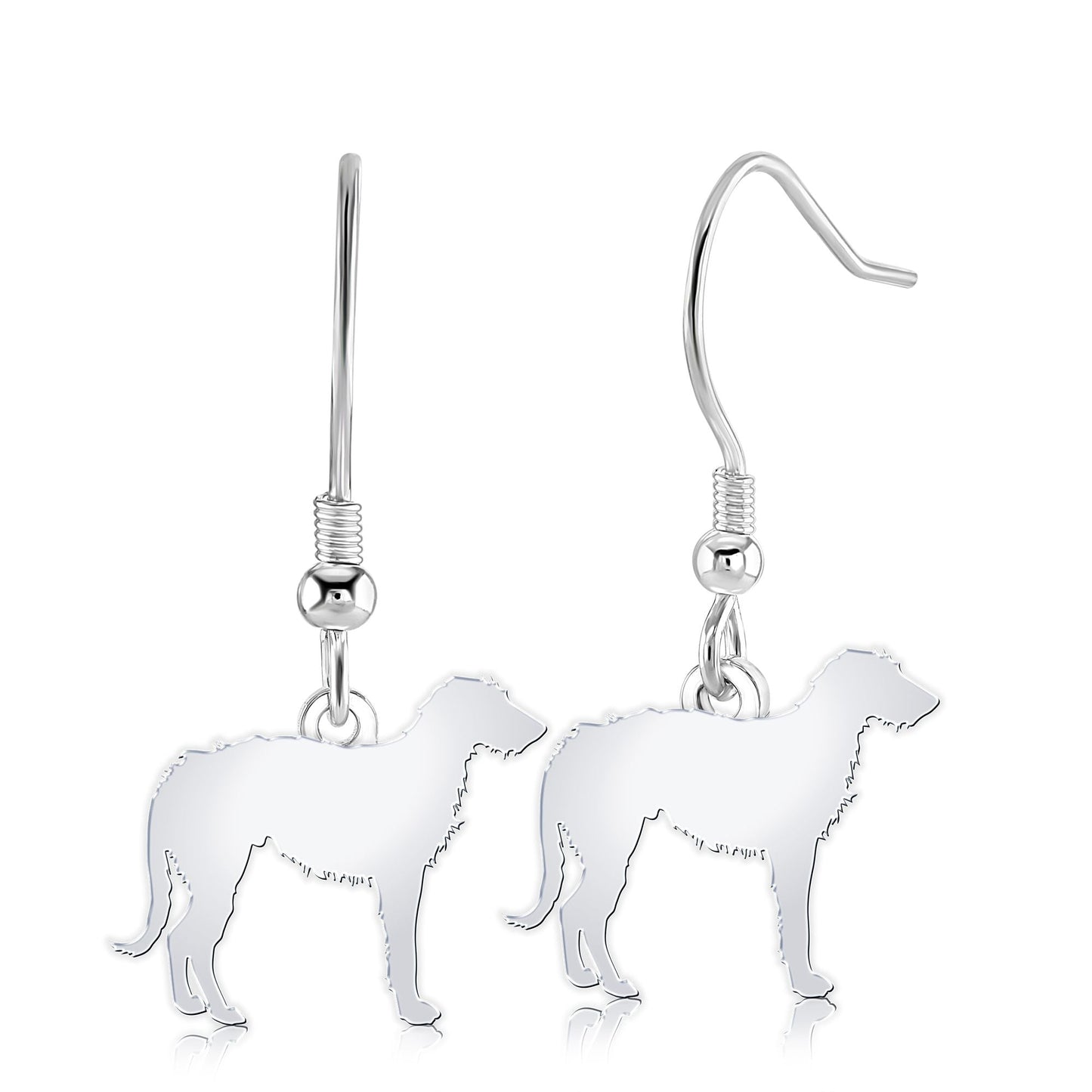 Irish Wolfhound Silhouette Silver Earrings - MYLEE London