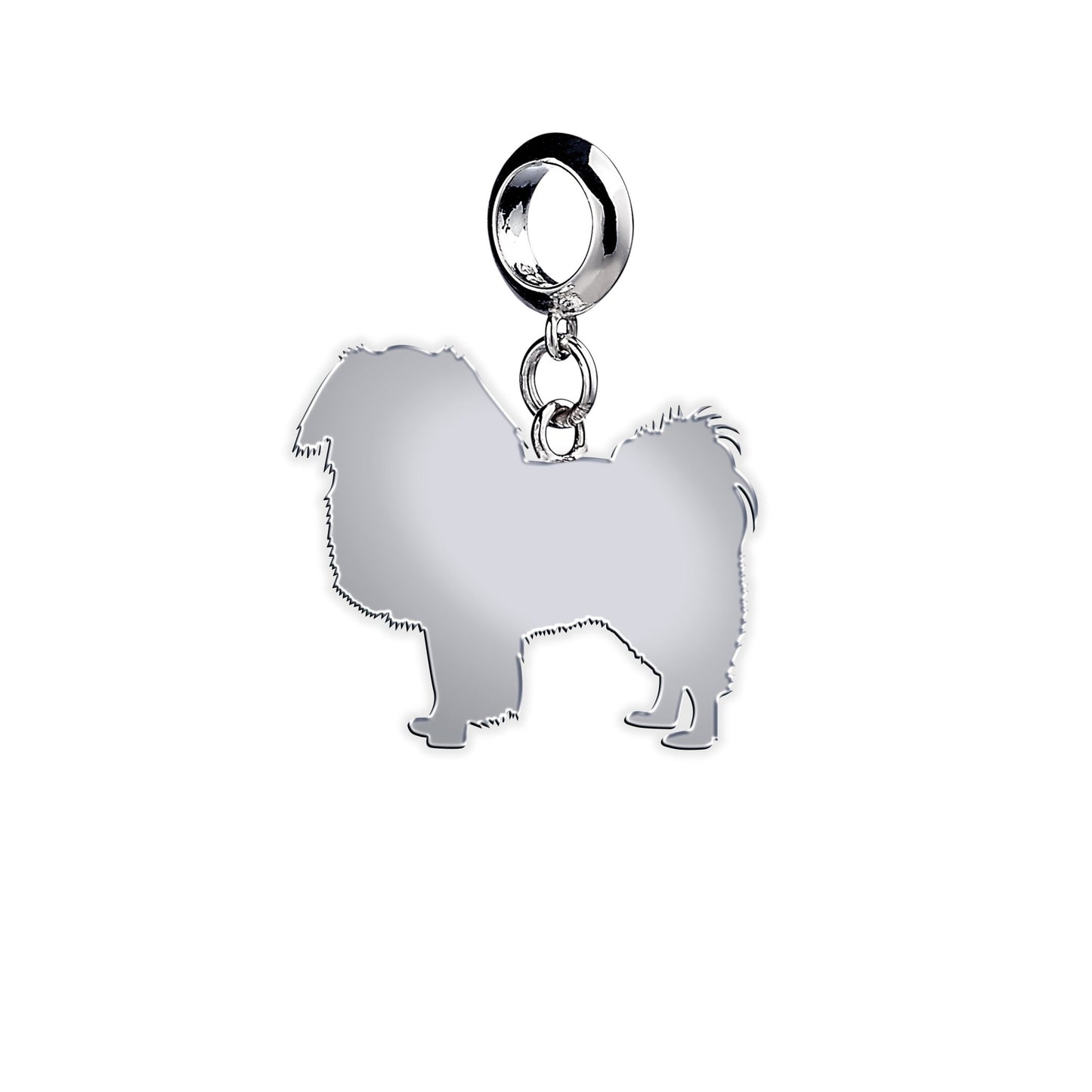 Japanese Chin Silhouette Silver Charm - MYLEE London