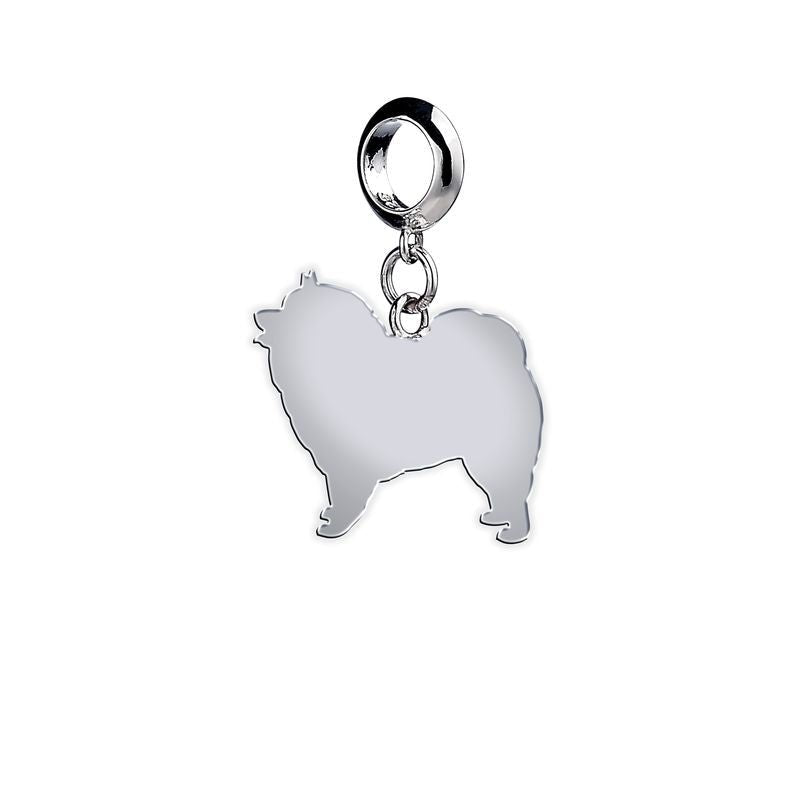 Keeshond Silhouette Silver Charm - MYLEE London