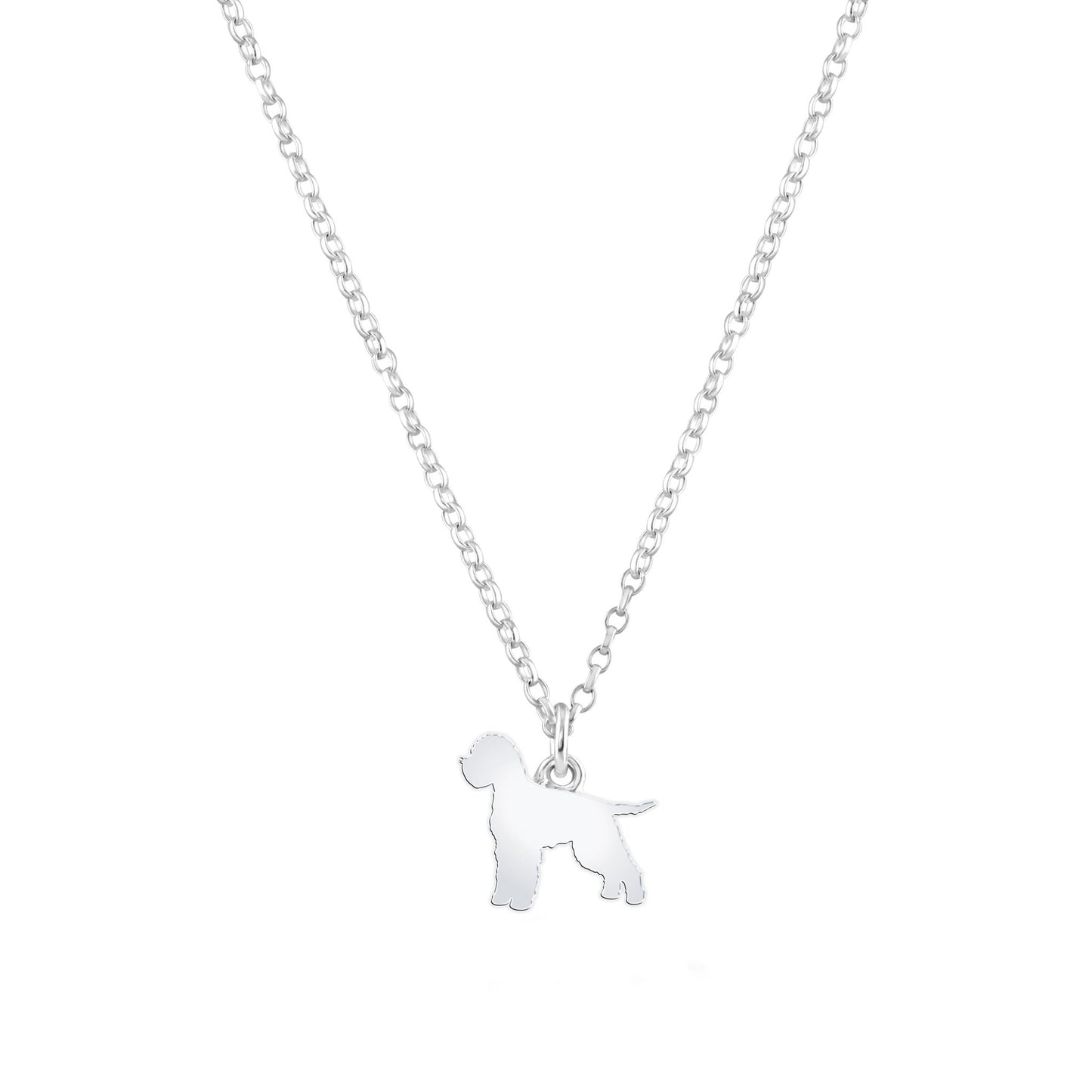 Lagotto Romagnolo Silhouette Silver Necklace - Personalised - MYLEE London