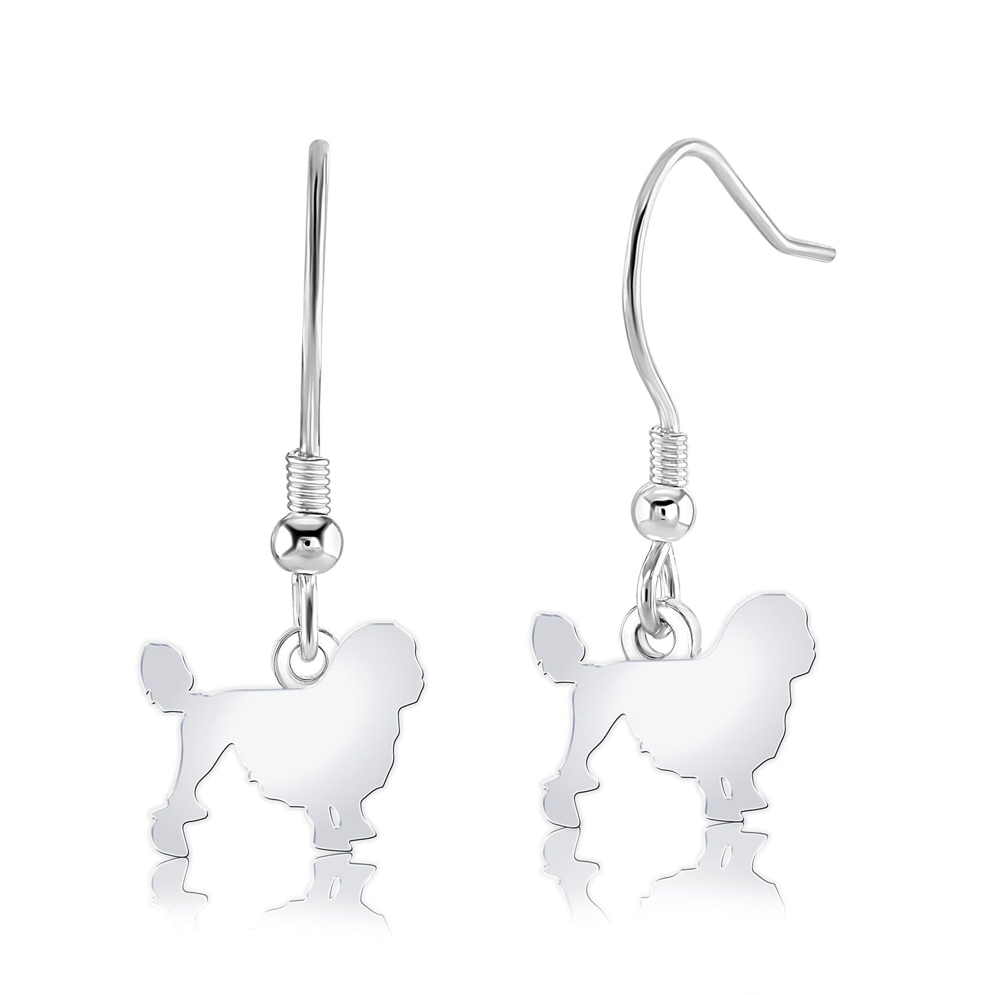 Lowchen Silhouette Silver Earrings - MYLEE London