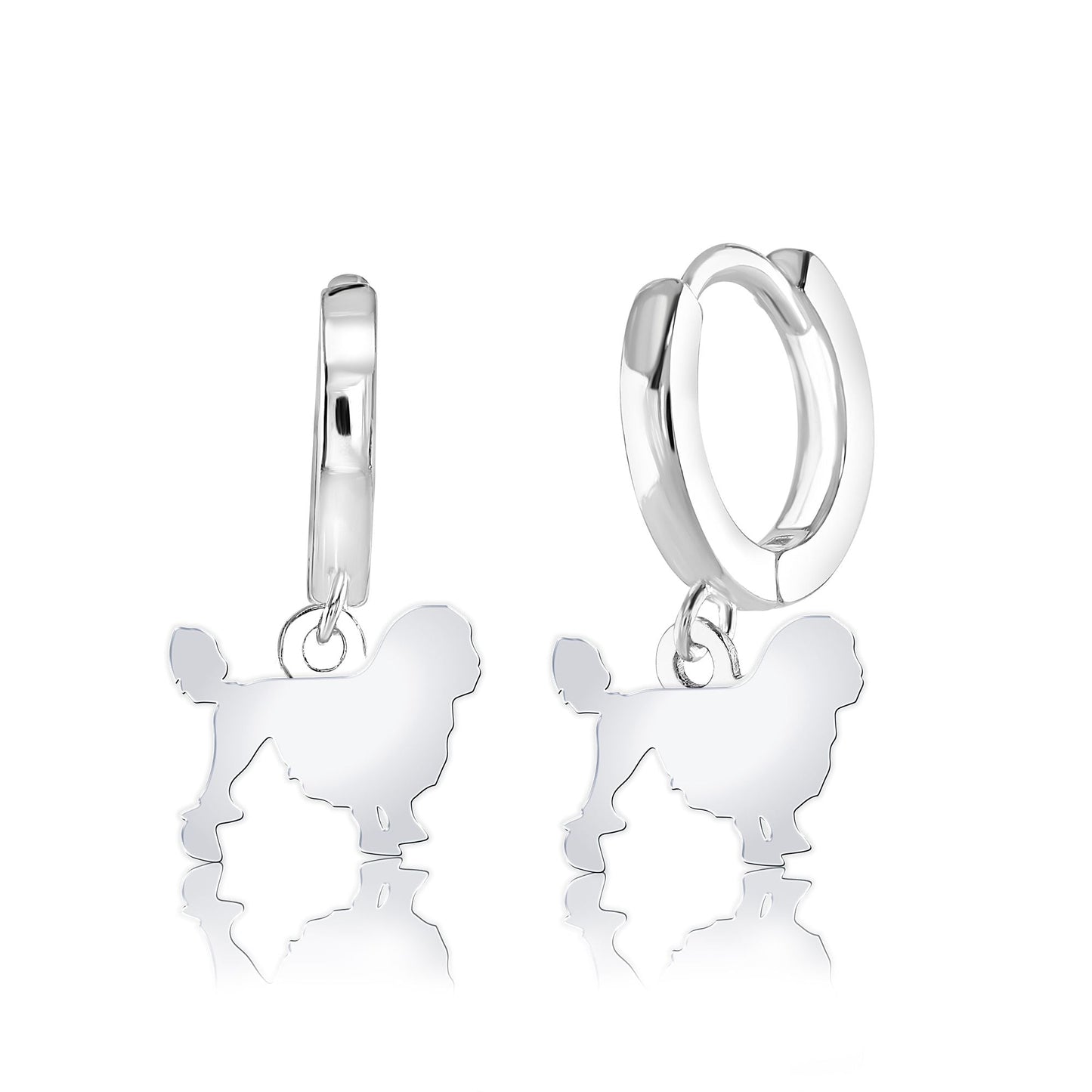 Lowchen Silhouette Silver Earrings - MYLEE London