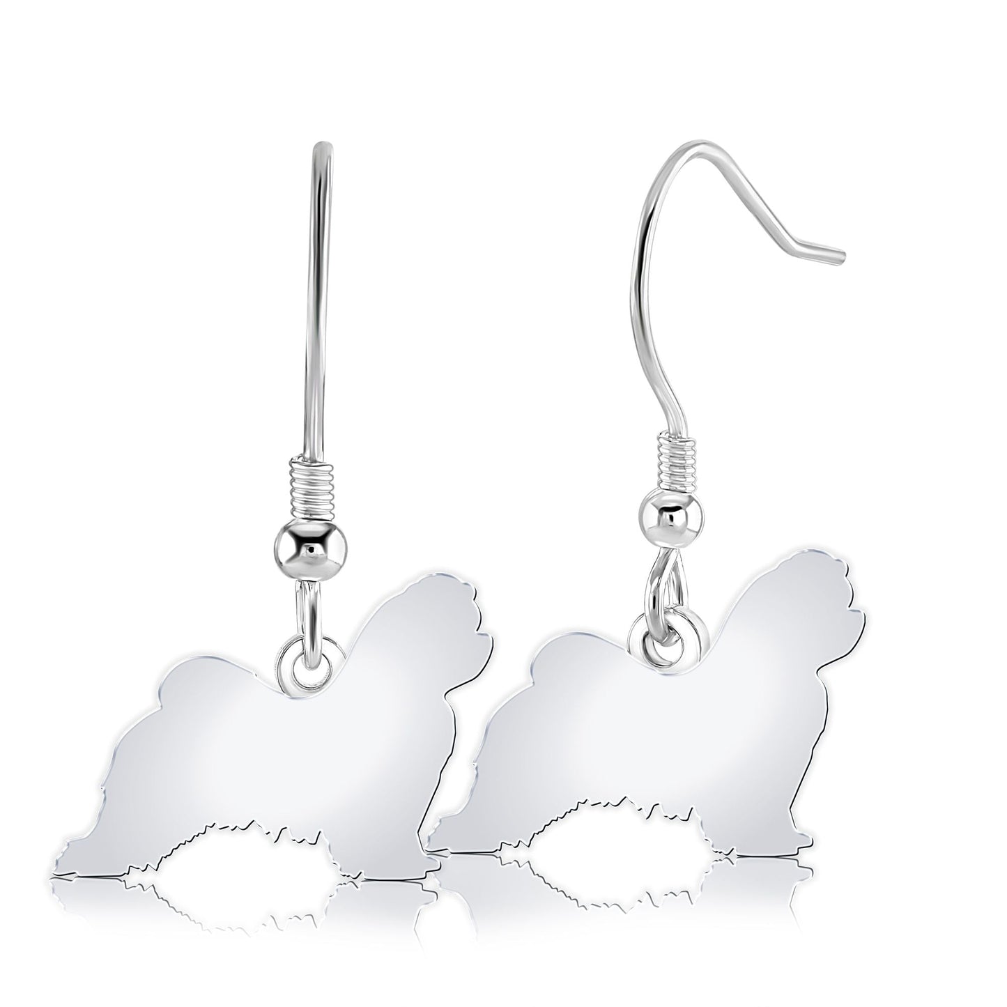 Maltese Silhouette Silver Earrings - MYLEE London
