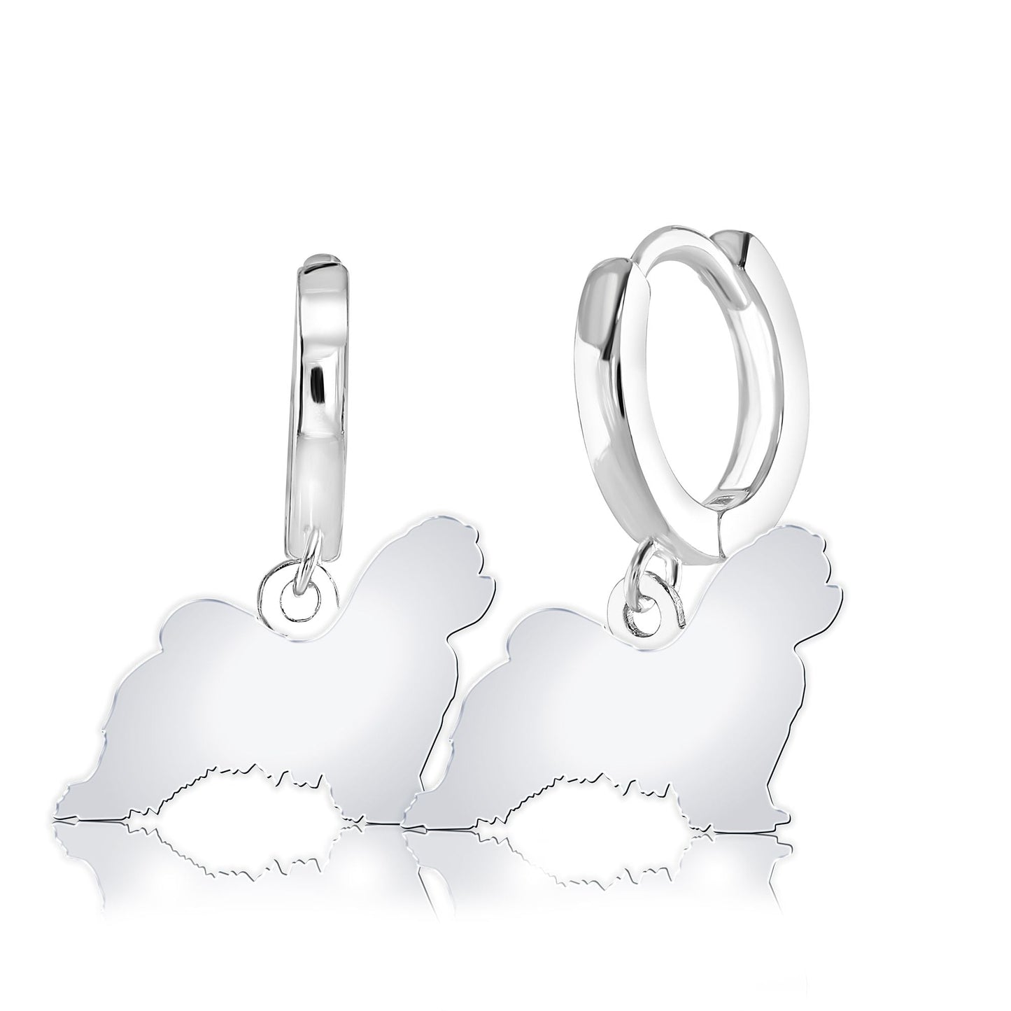 Maltese Silhouette Silver Earrings - MYLEE London