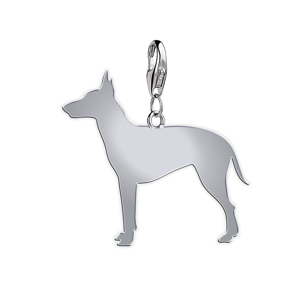 Manchester Terrier Silhouette Silver Charm - MYLEE London