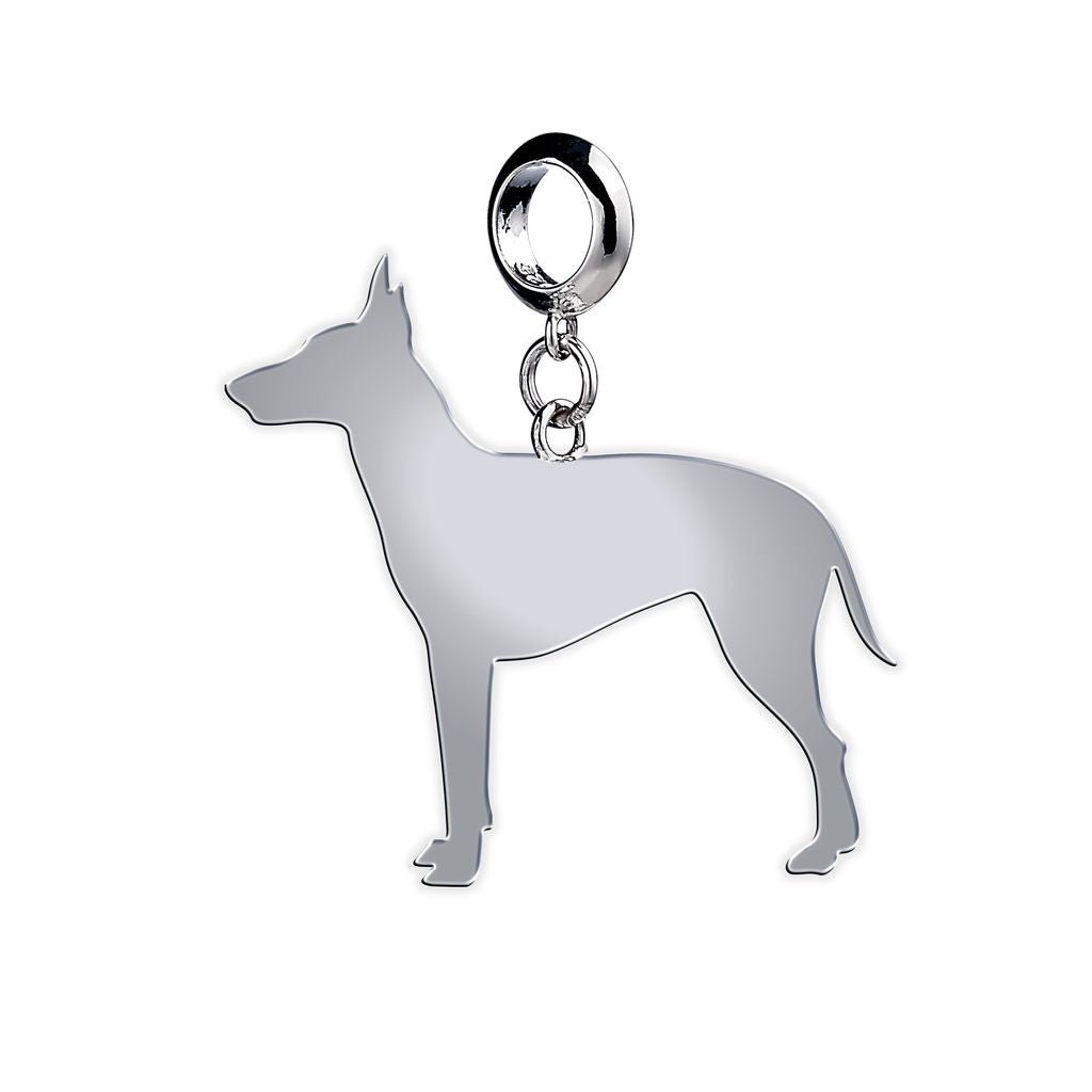Manchester Terrier Silhouette Silver Charm - MYLEE London