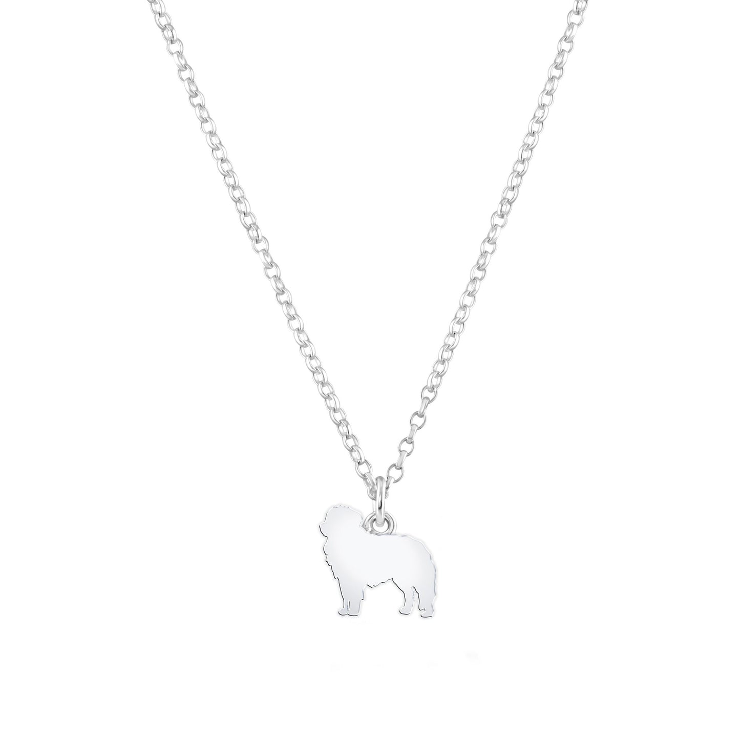 Maremma Sheepdog Silhouette Silver Necklace - Personalised - MYLEE London