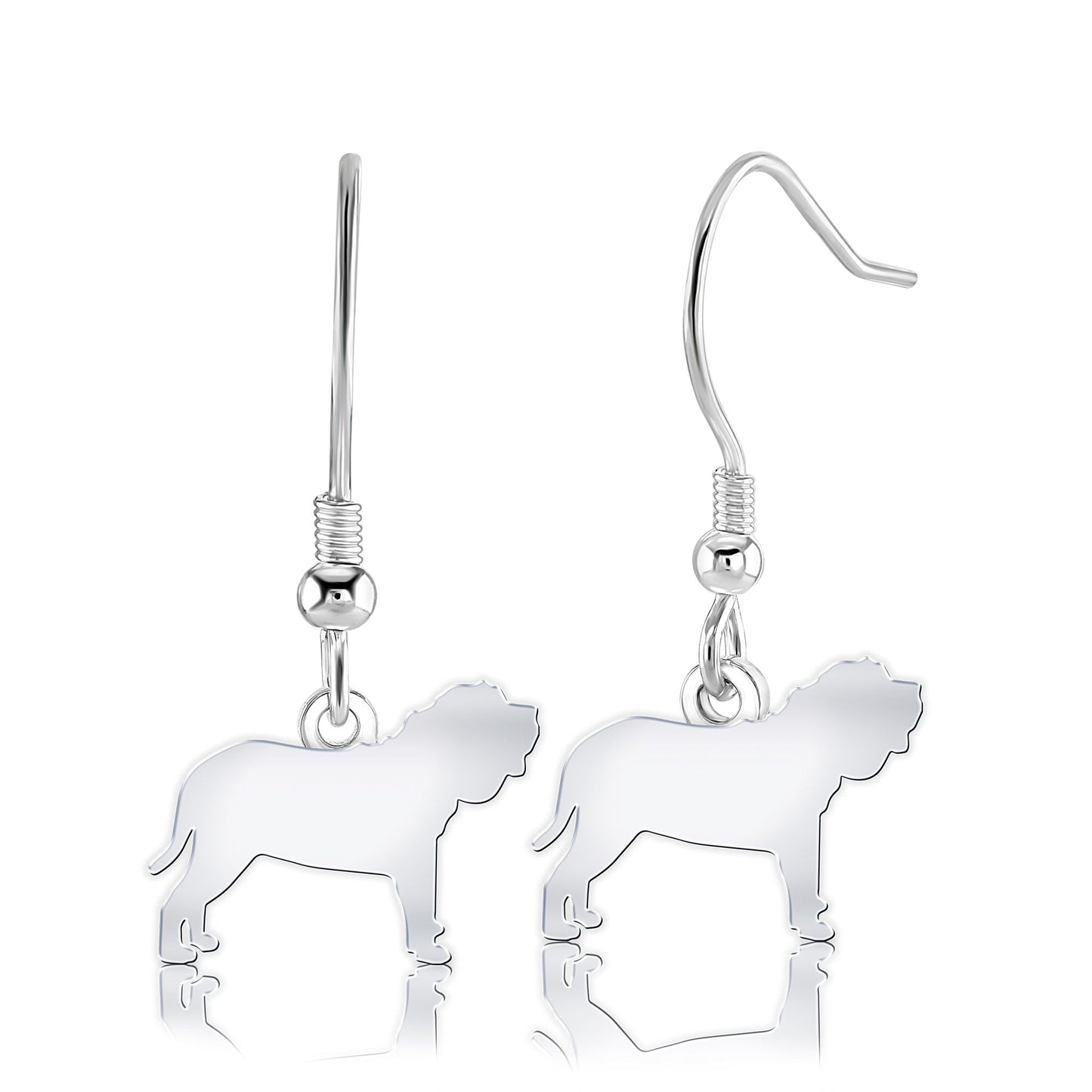 Neapolitan Mastiff Silhouette Silver Earrings - MYLEE London