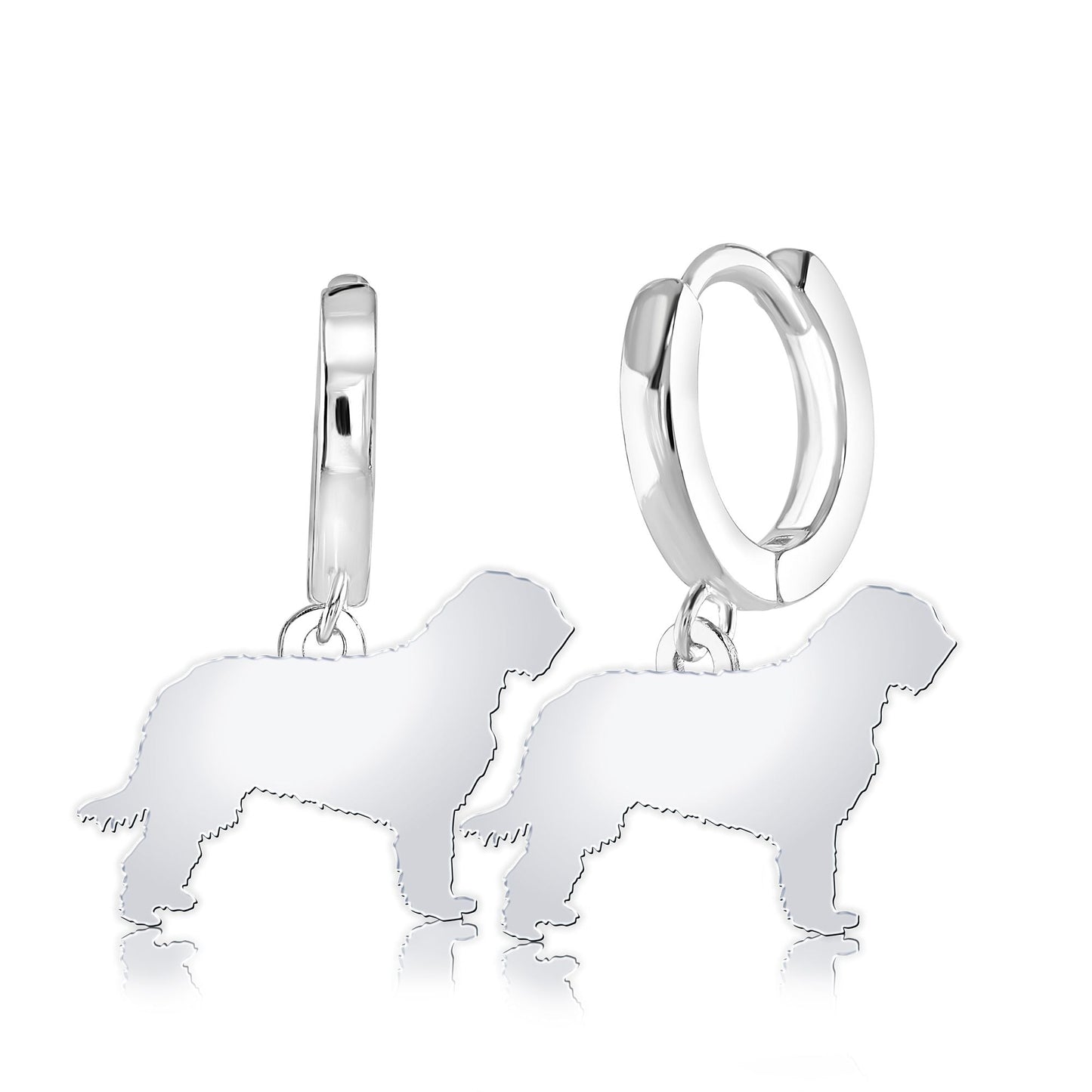 Otterhound Silhouette Silver Earrings - MYLEE London