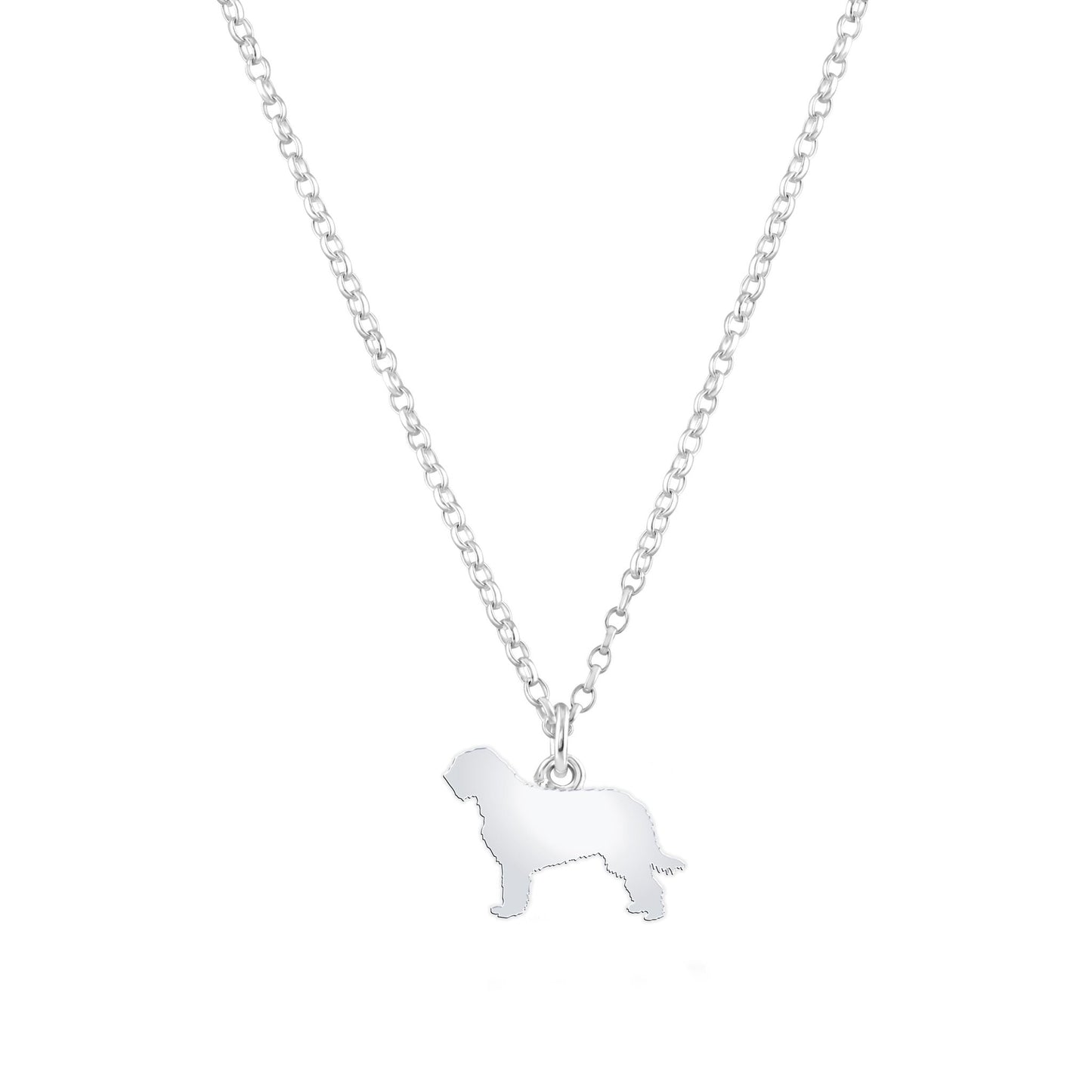 Otterhound Silhouette Silver Necklace - Personalised - MYLEE London