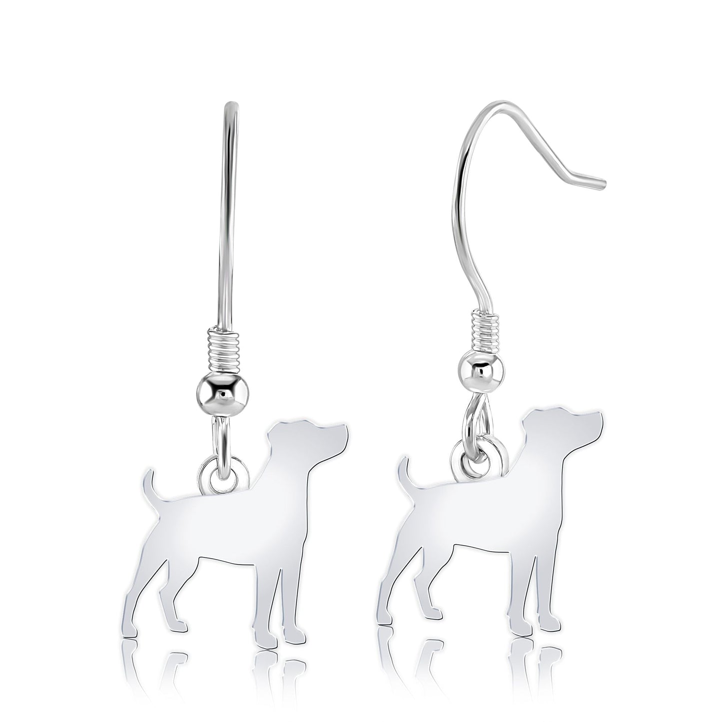 Parson Russell Terrier Silhouette Silver Earrings - MYLEE London
