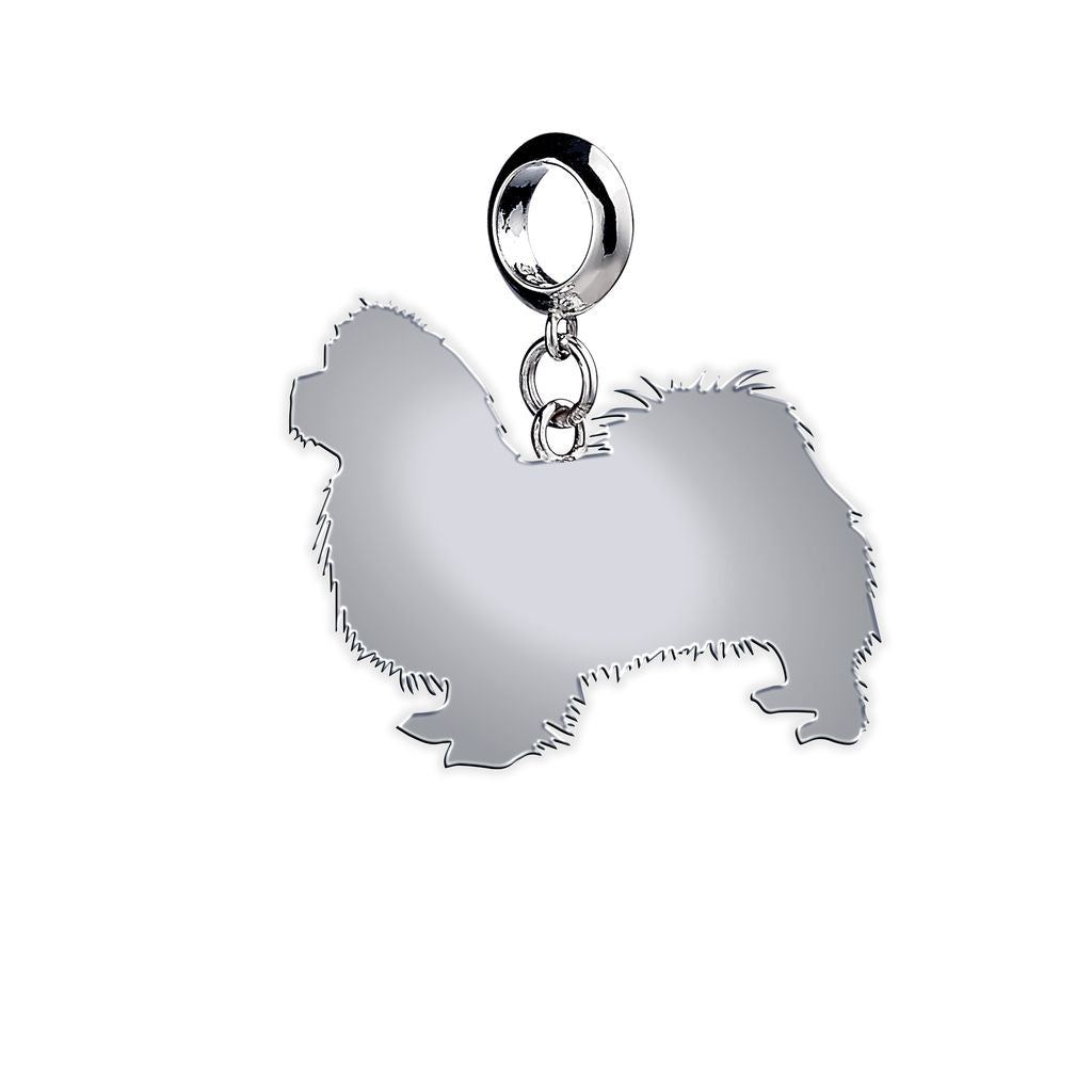 Pekingese Silhouette Silver Charm - MYLEE London