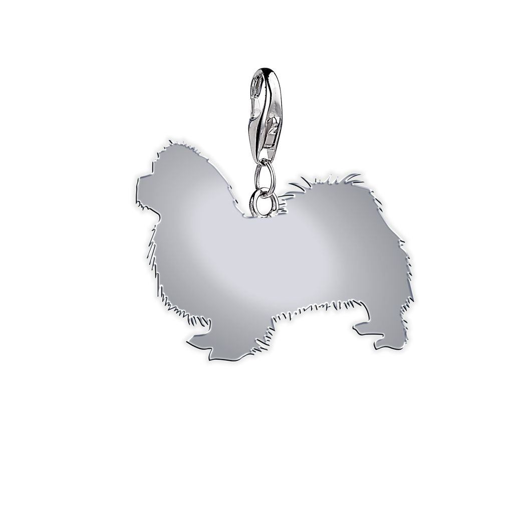 Pekingese Silhouette Silver Charm - MYLEE London