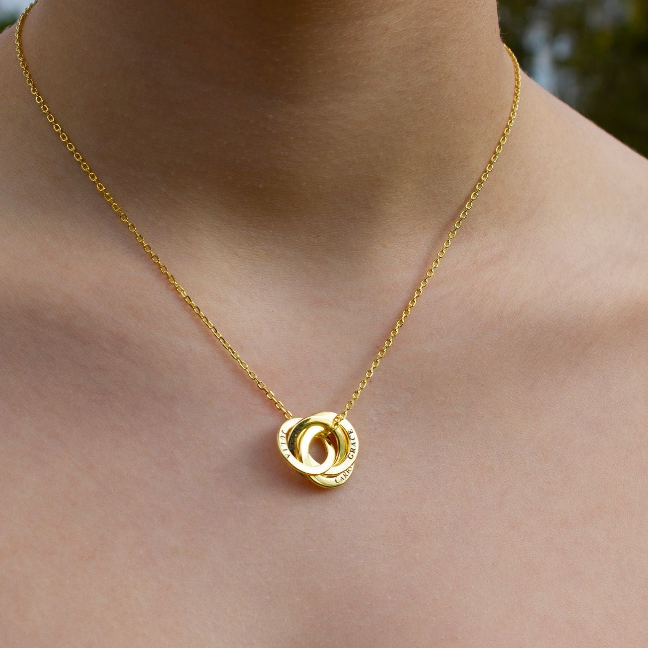 Personalised Four Ring Sterling Silver Necklace - MYLEE London