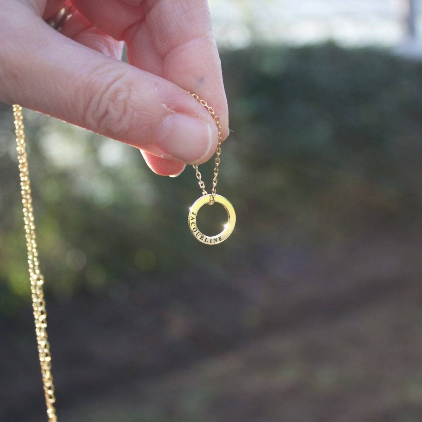 Personalised One Ring Gold Necklace - MYLEE London