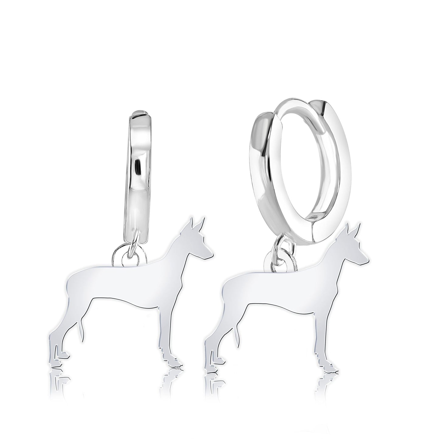 Pharaoh Hound Silhouette Silver Earrings - MYLEE London