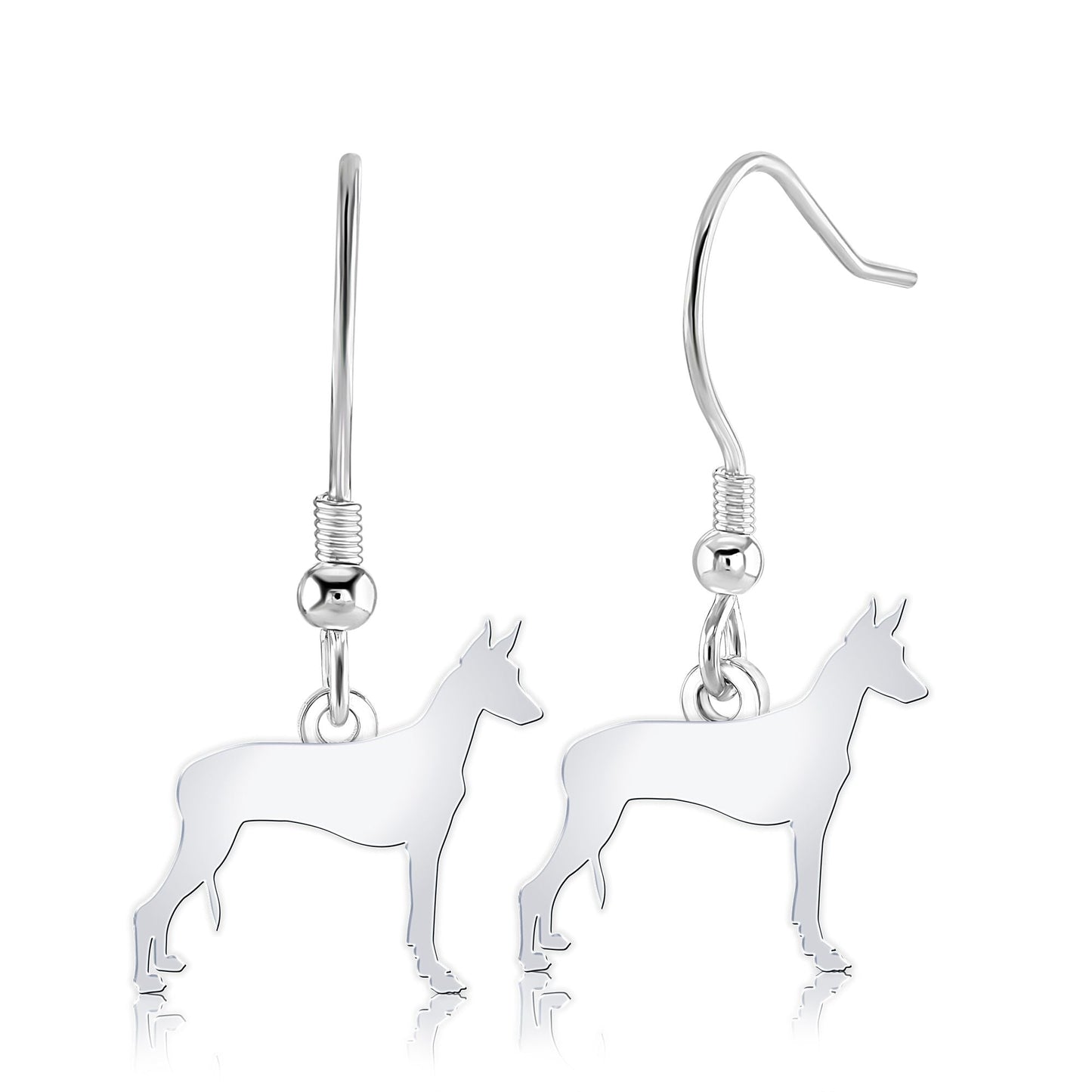 Pharaoh Hound Silhouette Silver Earrings - MYLEE London