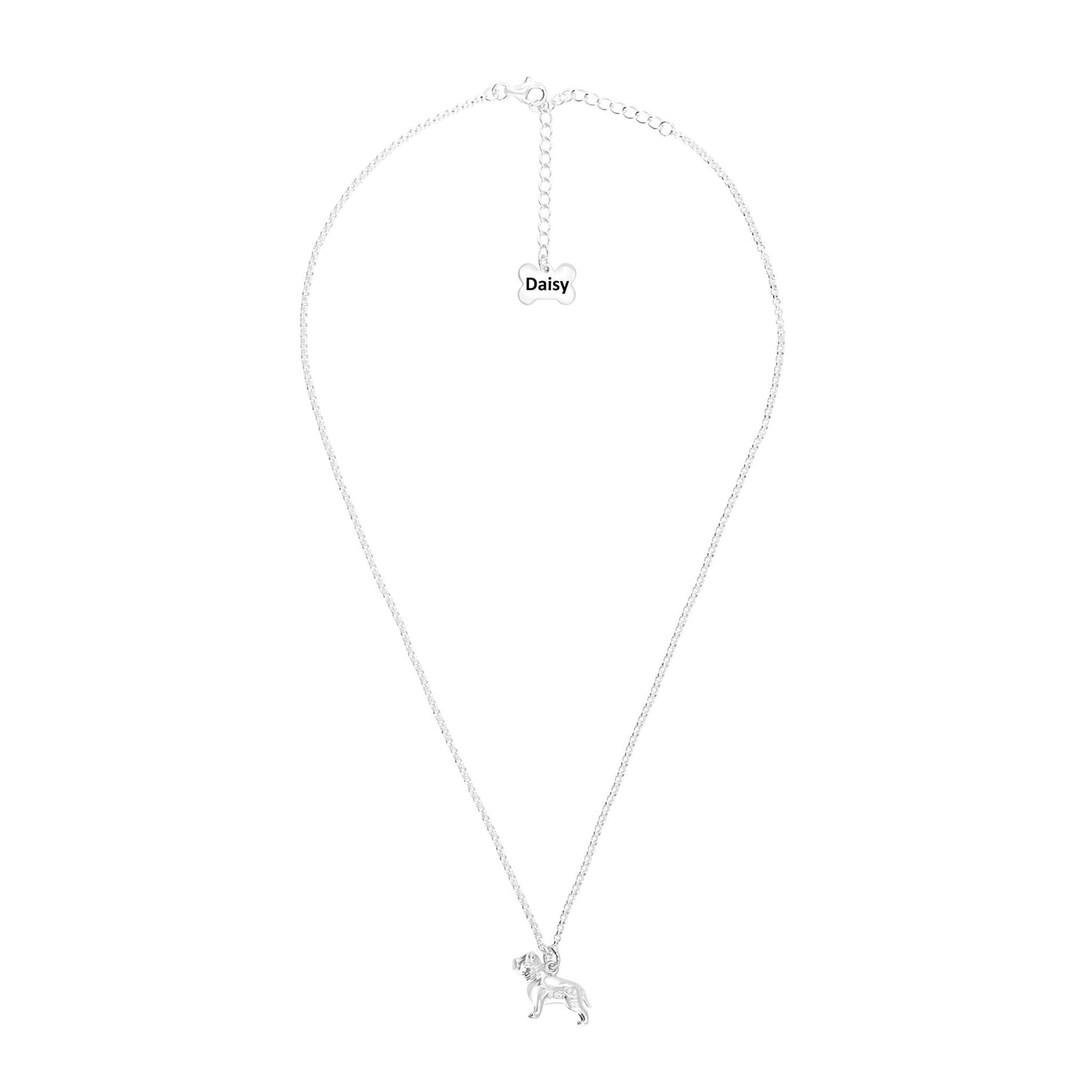 Pitbull Silver Necklace - Personalised - MYLEE London