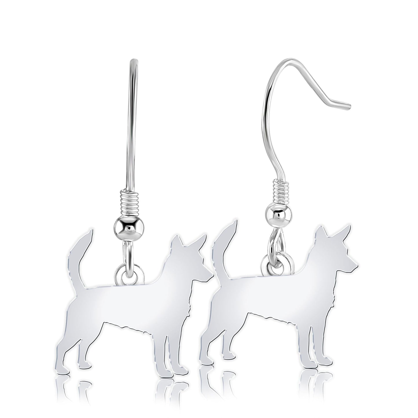 Portuguese Podengo Silhouette Silver Earrings - MYLEE London