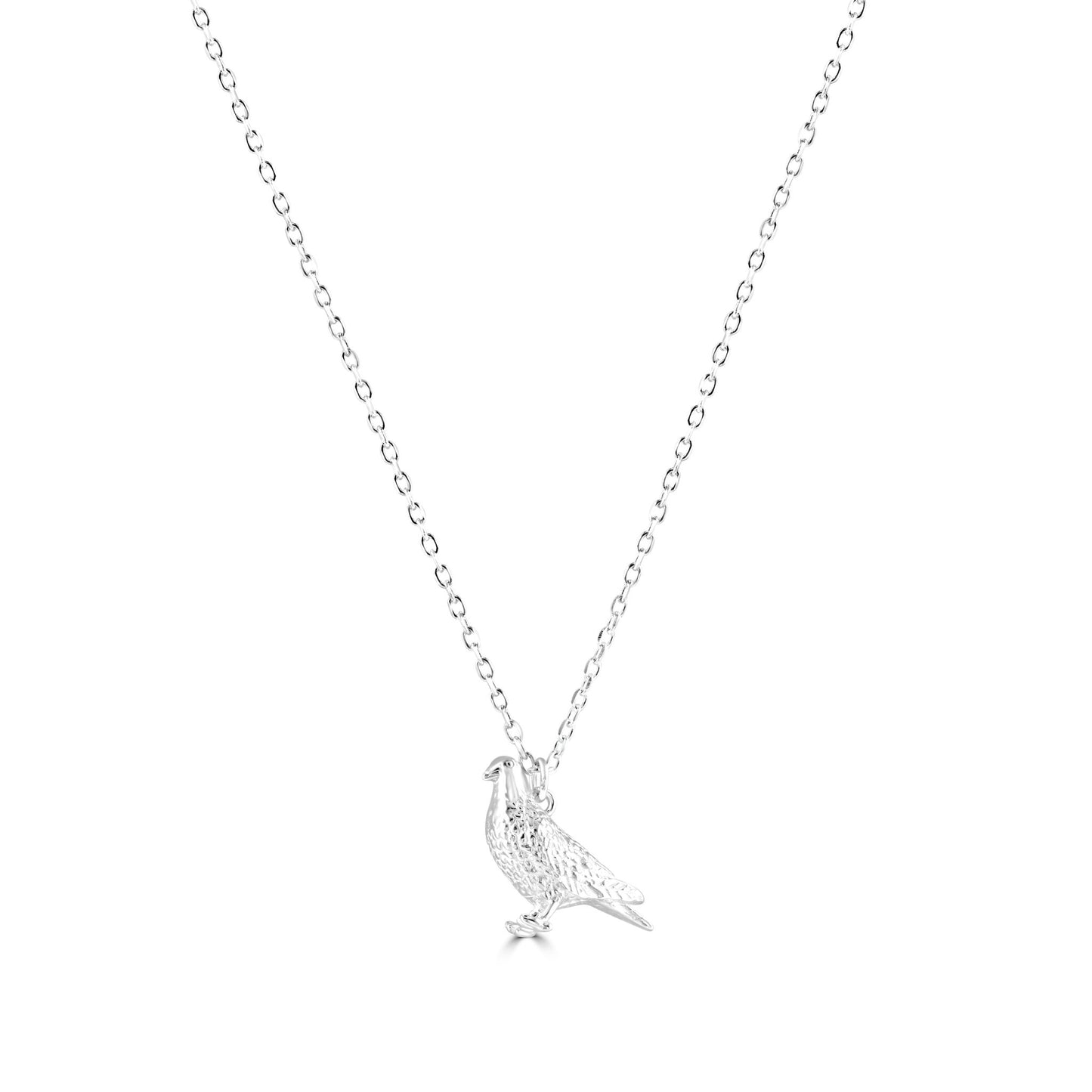 Racing Pigeon Silver Necklace - Personalised - MYLEE London