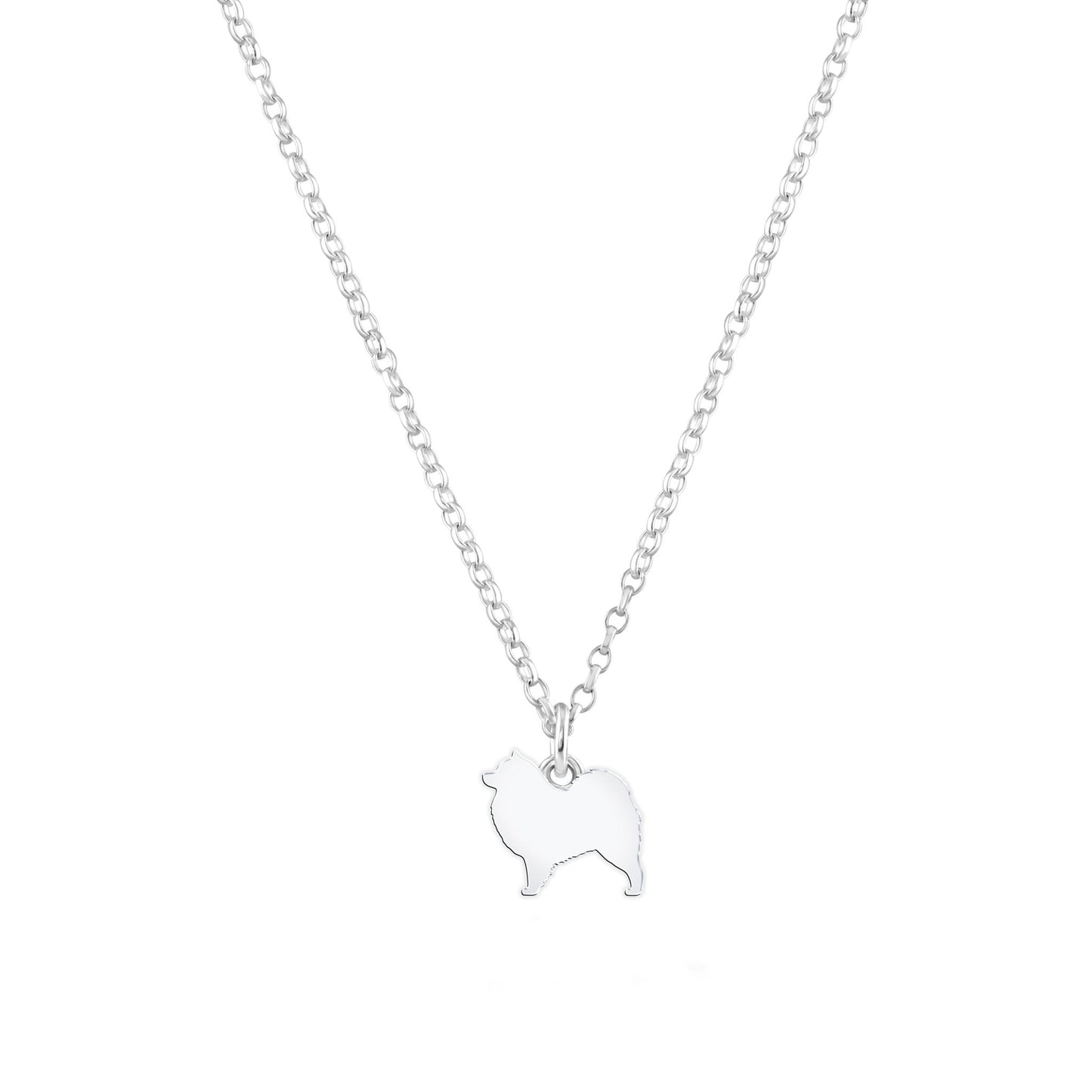 Samoyed Silhouette Silver Necklace - Personalised - MYLEE London