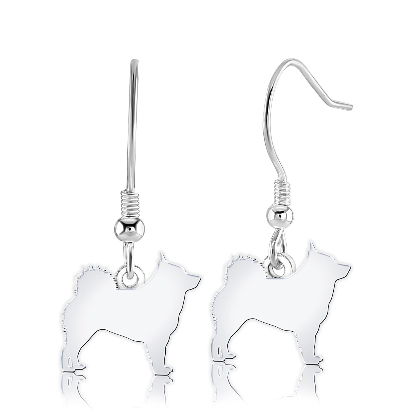 Schipperke Silhouette Silver Earrings - MYLEE London