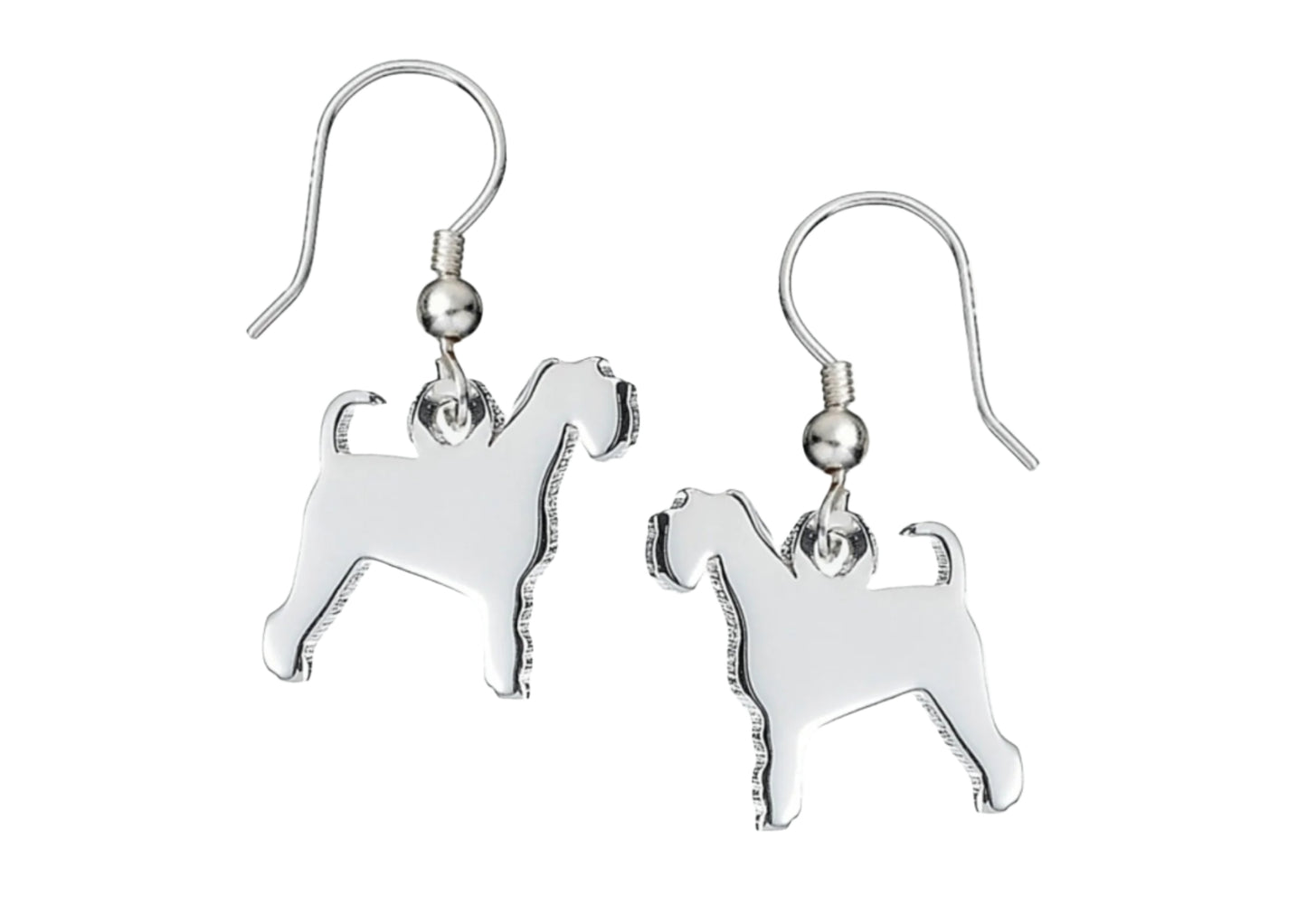 Schnauzer Silhouette Silver Earrings - MYLEE London