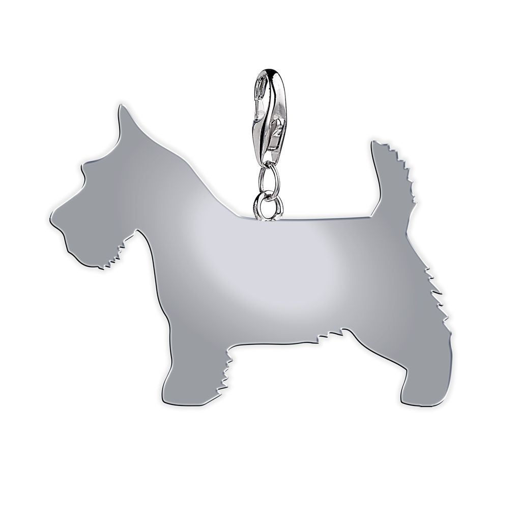 Scottish Terrier Silhouette Silver Charm - MYLEE London