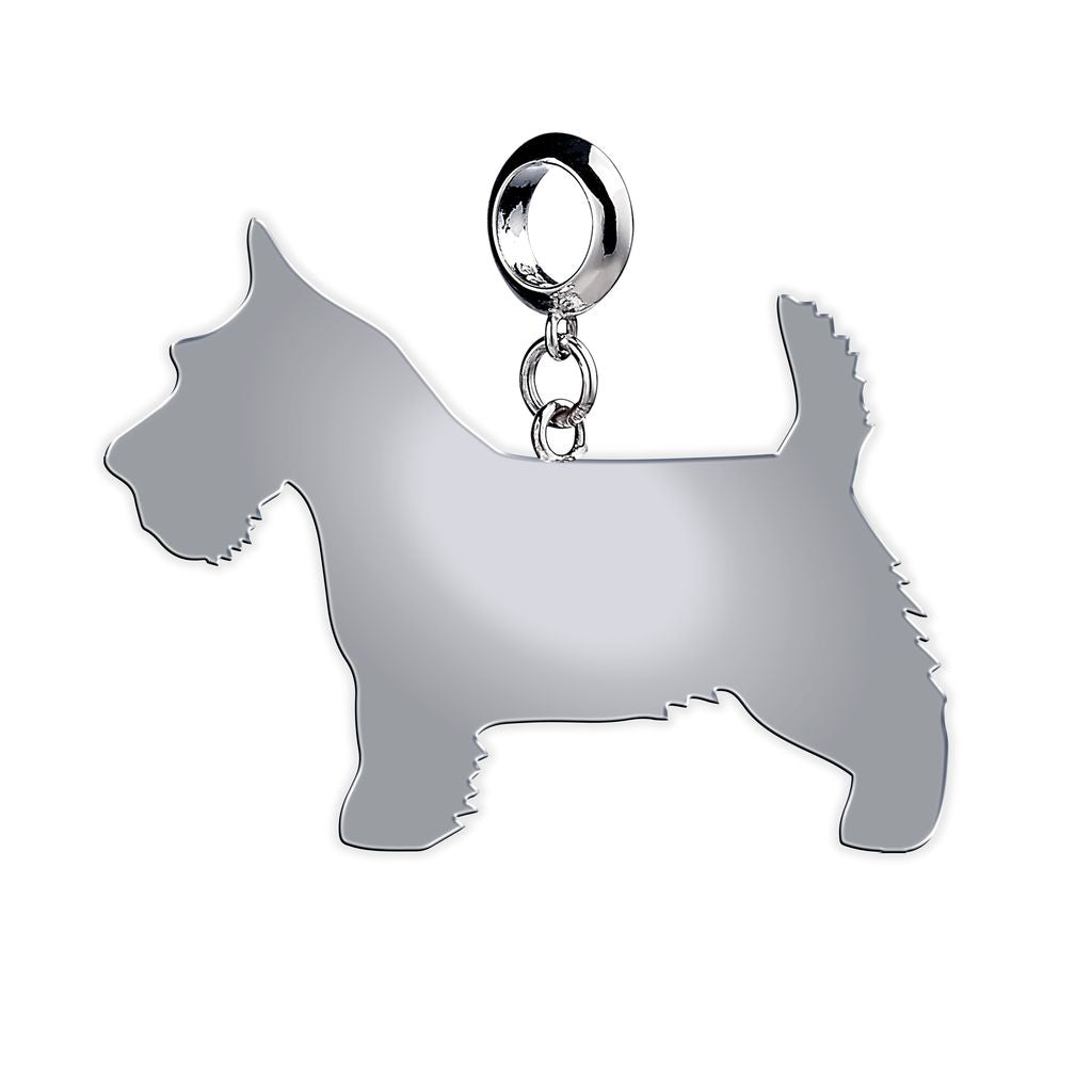 Scottish Terrier Silhouette Silver Charm - MYLEE London
