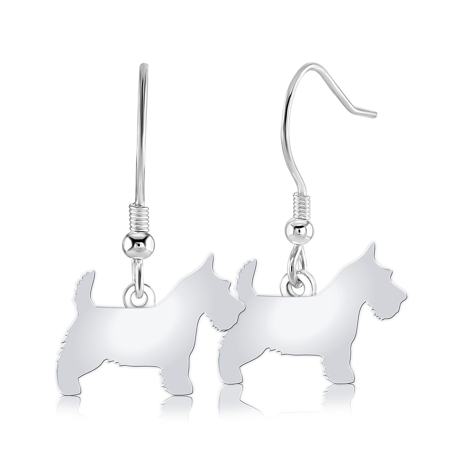 Scottish Terrier Silhouette Silver Earrings - MYLEE London