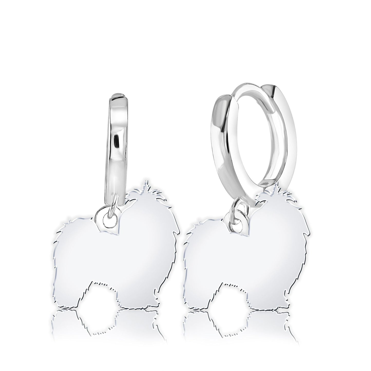 Shih Tzu Silhouette Silver Earrings - MYLEE London