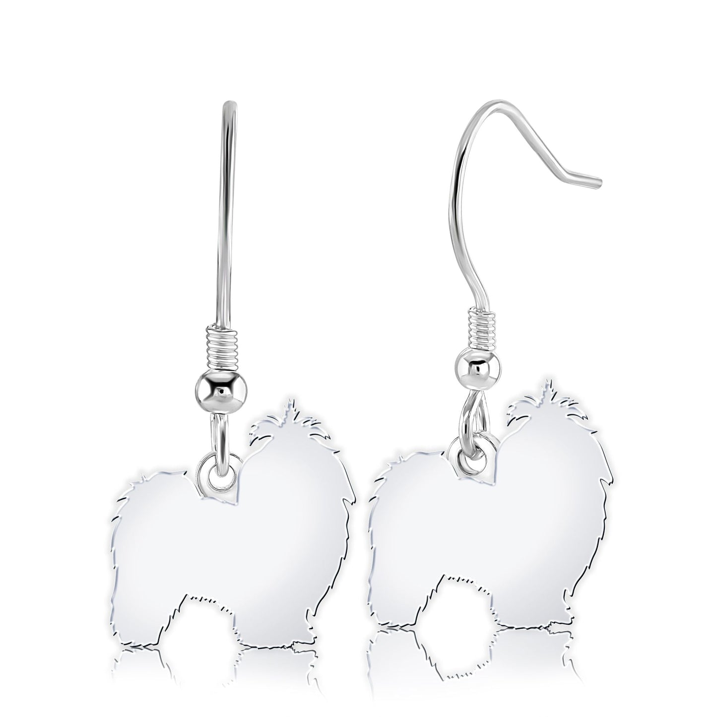 Shih Tzu Silhouette Silver Earrings - MYLEE London