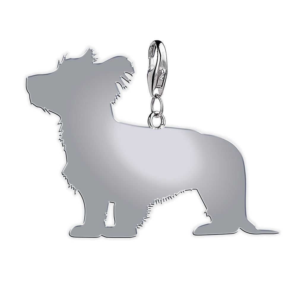 Skye Terrier Silhouette Silver Charm - MYLEE London