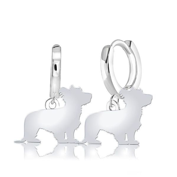 Skye Terrier Silhouette Silver Earrings - MYLEE London