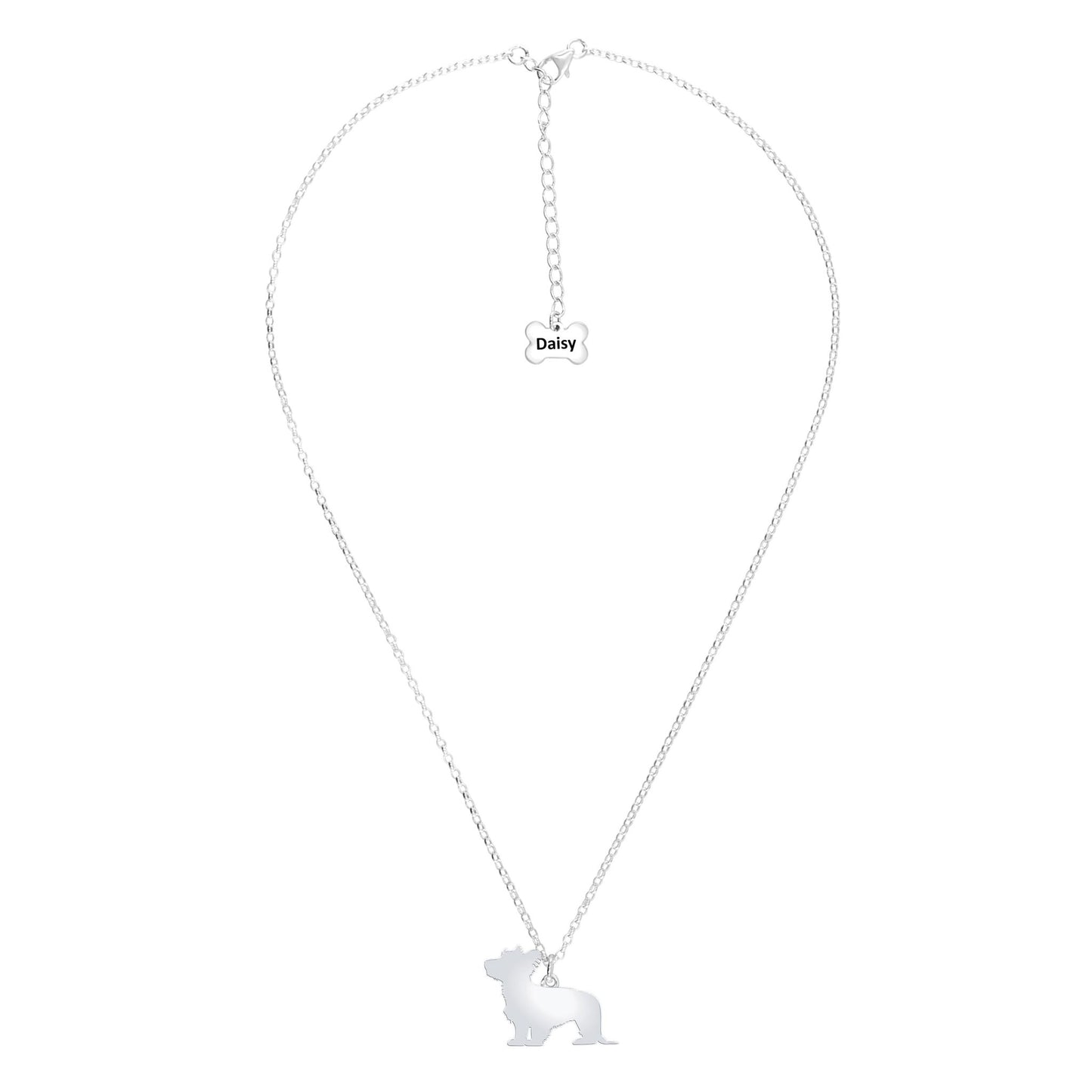 Skye Terrier Silhouette Silver Necklace - Personalised - MYLEE London