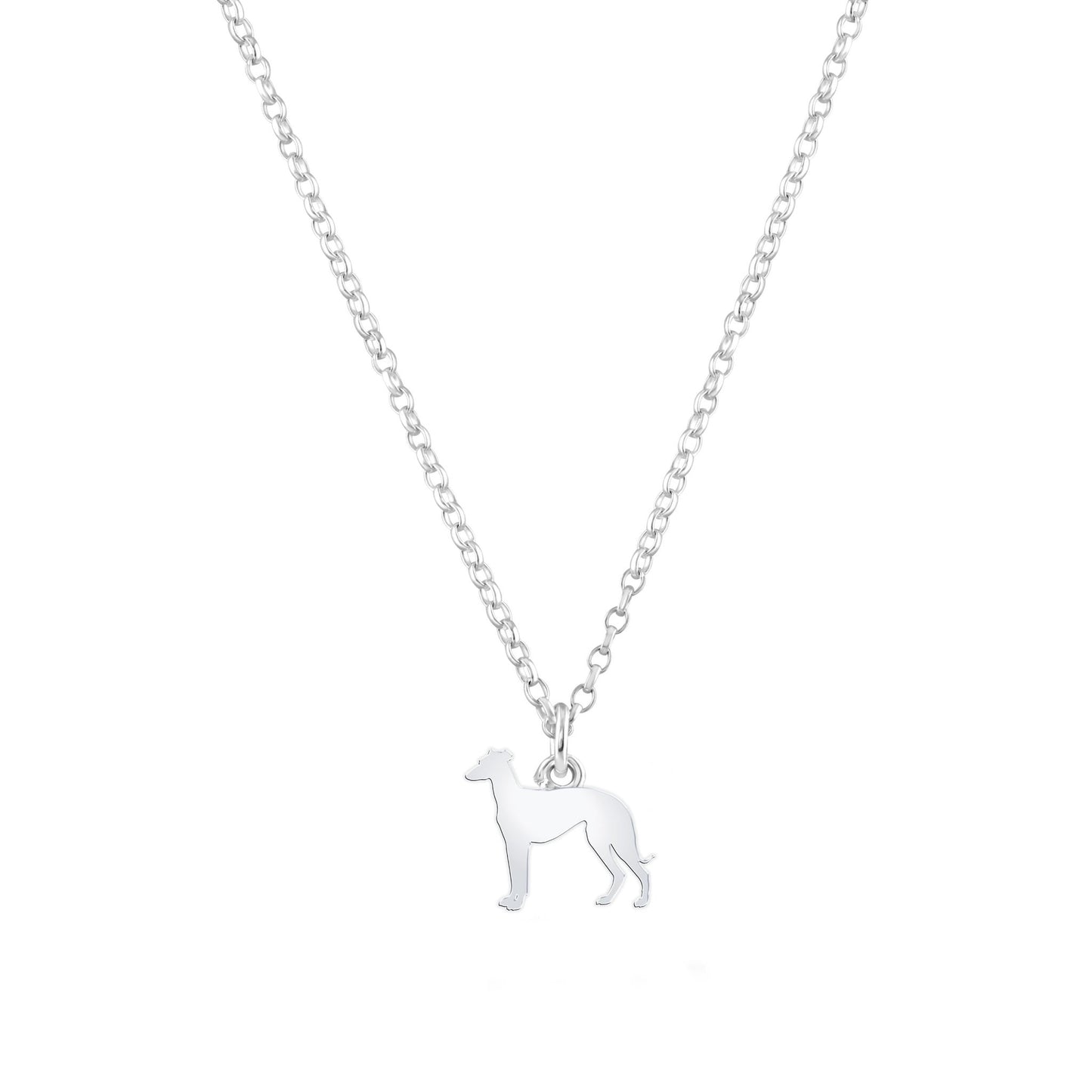 Sloughi Silhouette Silver Necklace - Personalised - MYLEE London
