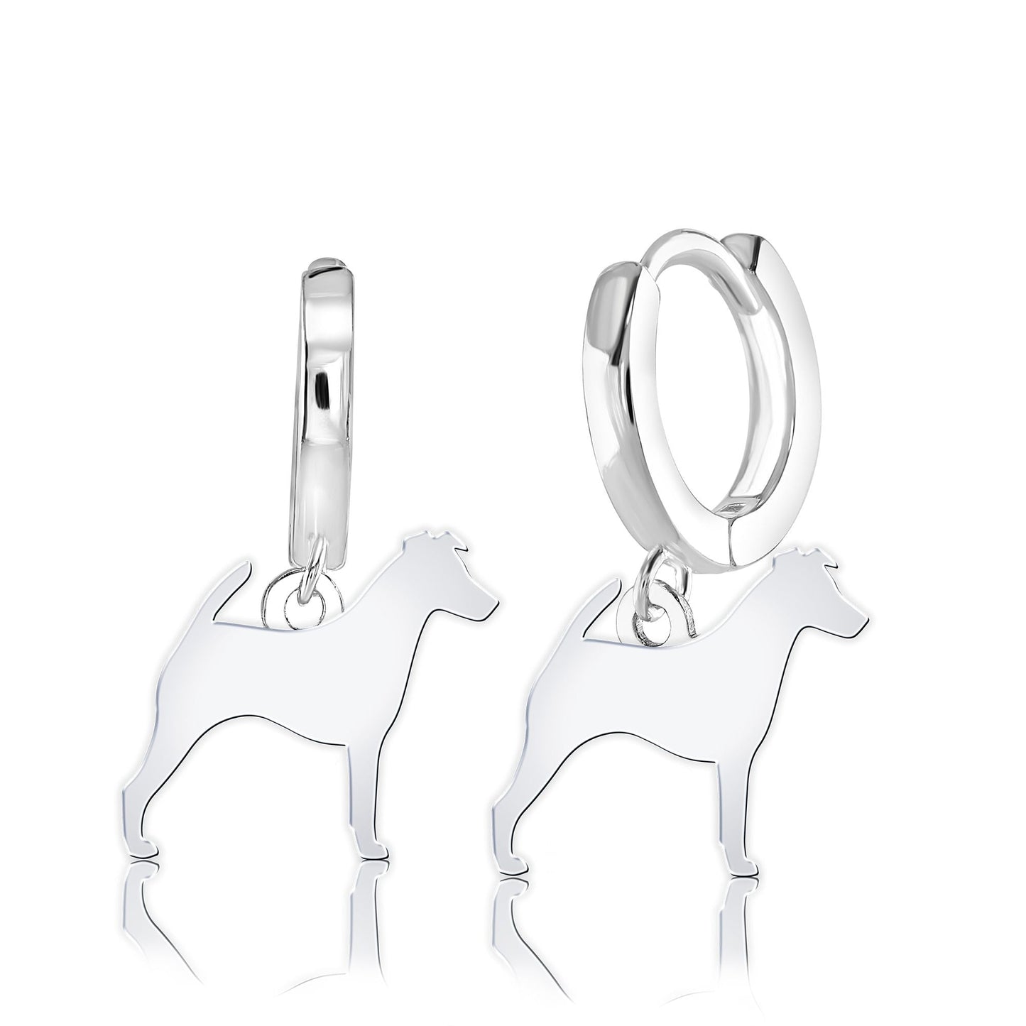 Smooth Fox Terrier Silhouette Silver Earrings - MYLEE London