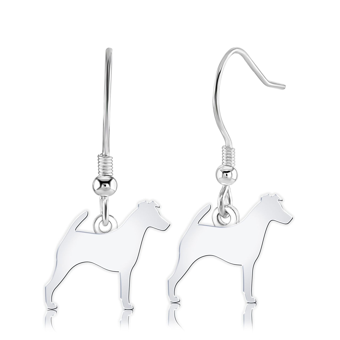 Smooth Fox Terrier Silhouette Silver Earrings - MYLEE London
