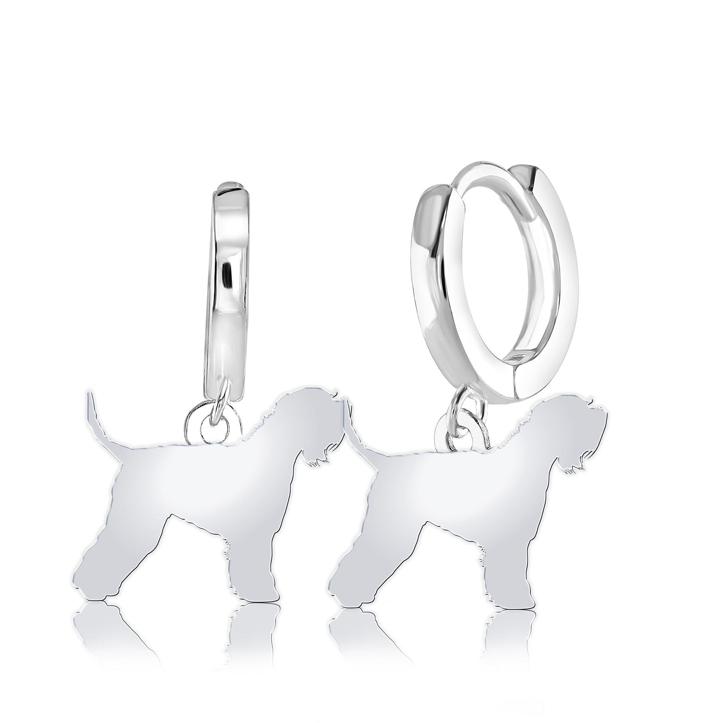 Soft Coated Wheaten Terrier Silhouette Silver Earrings - MYLEE London