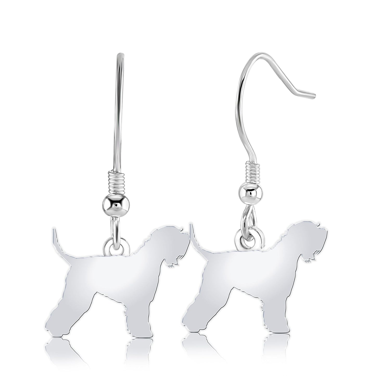 Soft Coated Wheaten Terrier Silhouette Silver Earrings - MYLEE London