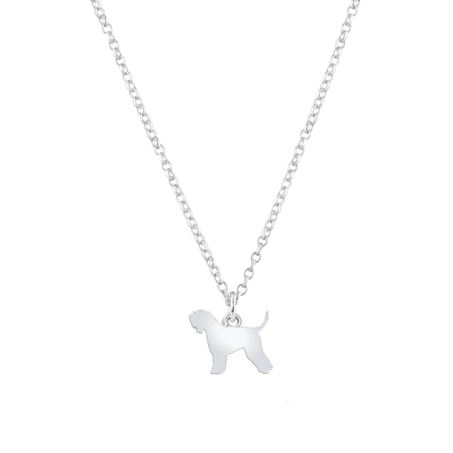 Soft Coated Wheaten Terrier Silhouette Silver Necklace - Personalised - MYLEE London