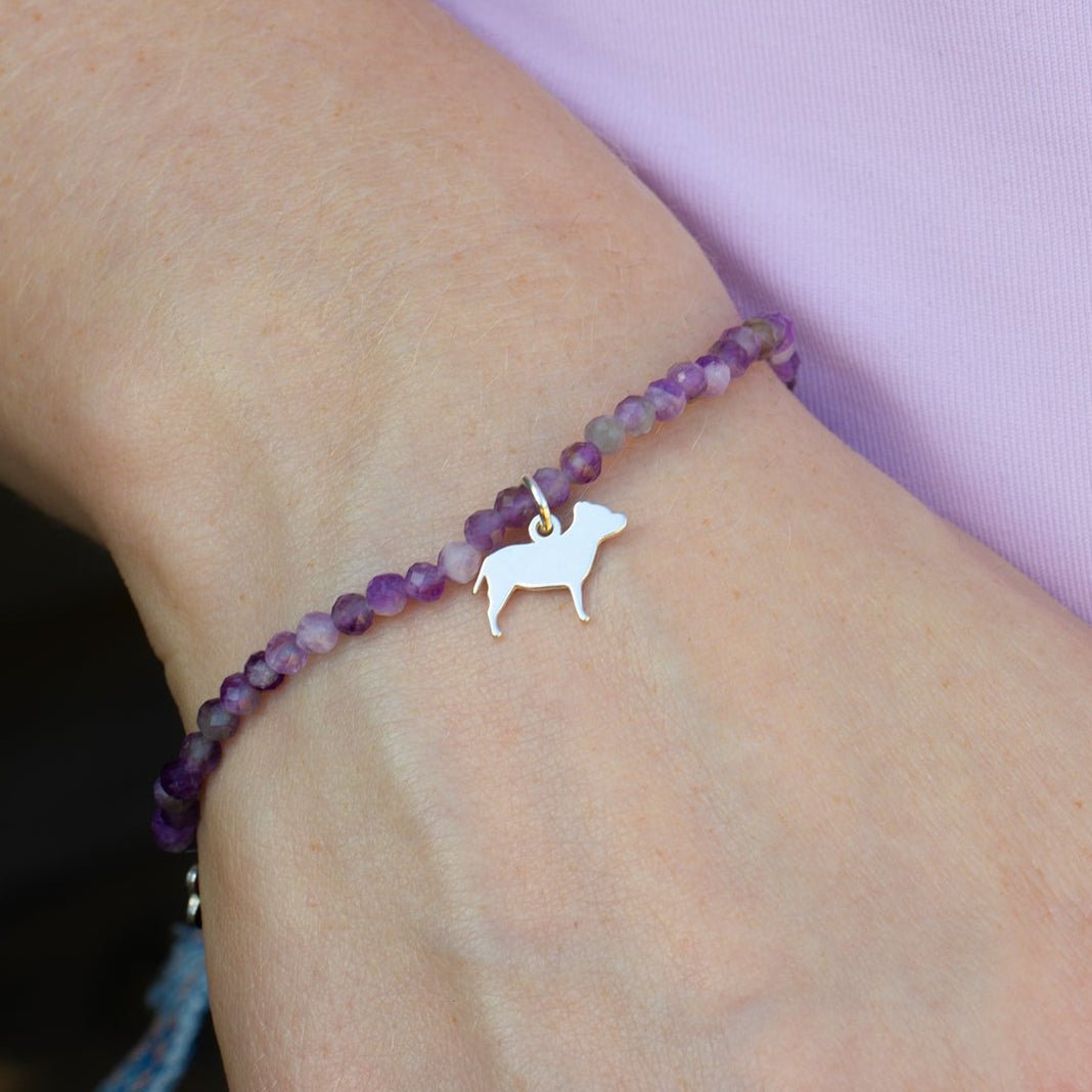 Staffordshire Bull Terrier Silhouette Crystal Bracelet - Personalised - MYLEE London