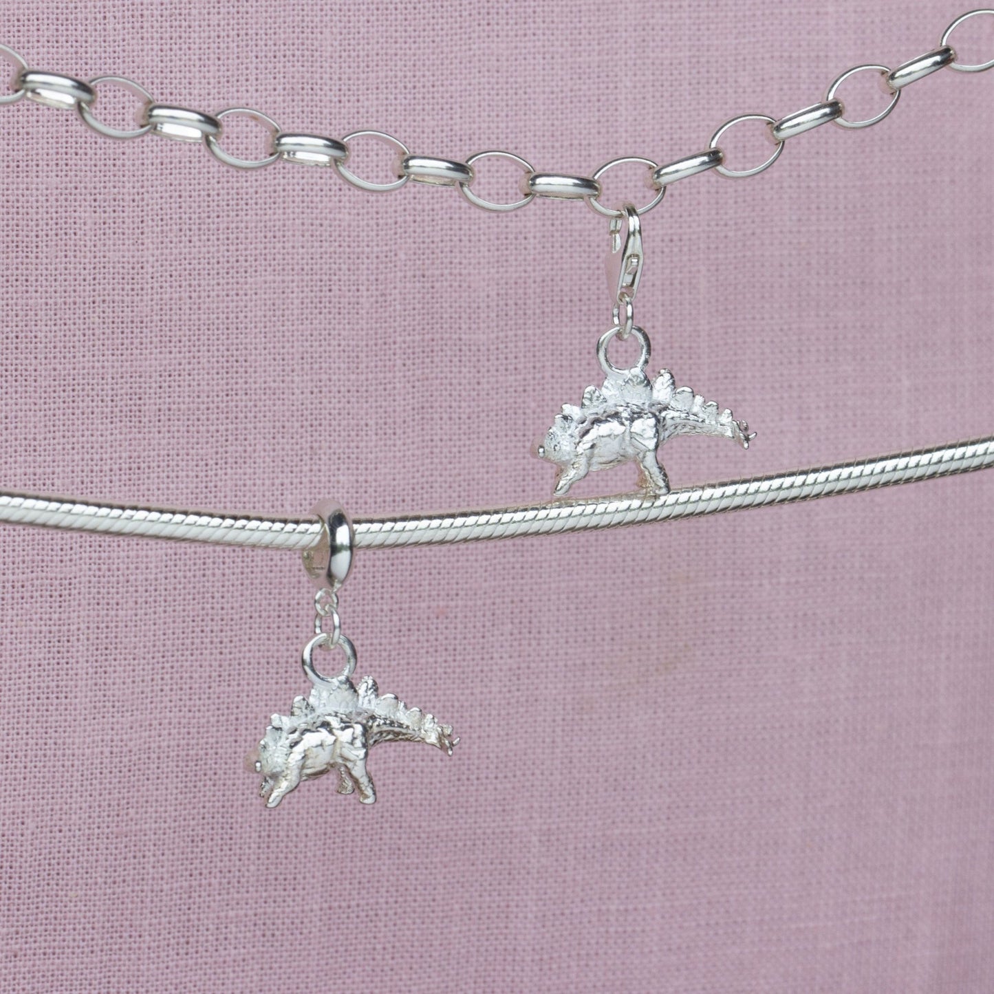 Stegosaurus Silver Charm - MYLEE London