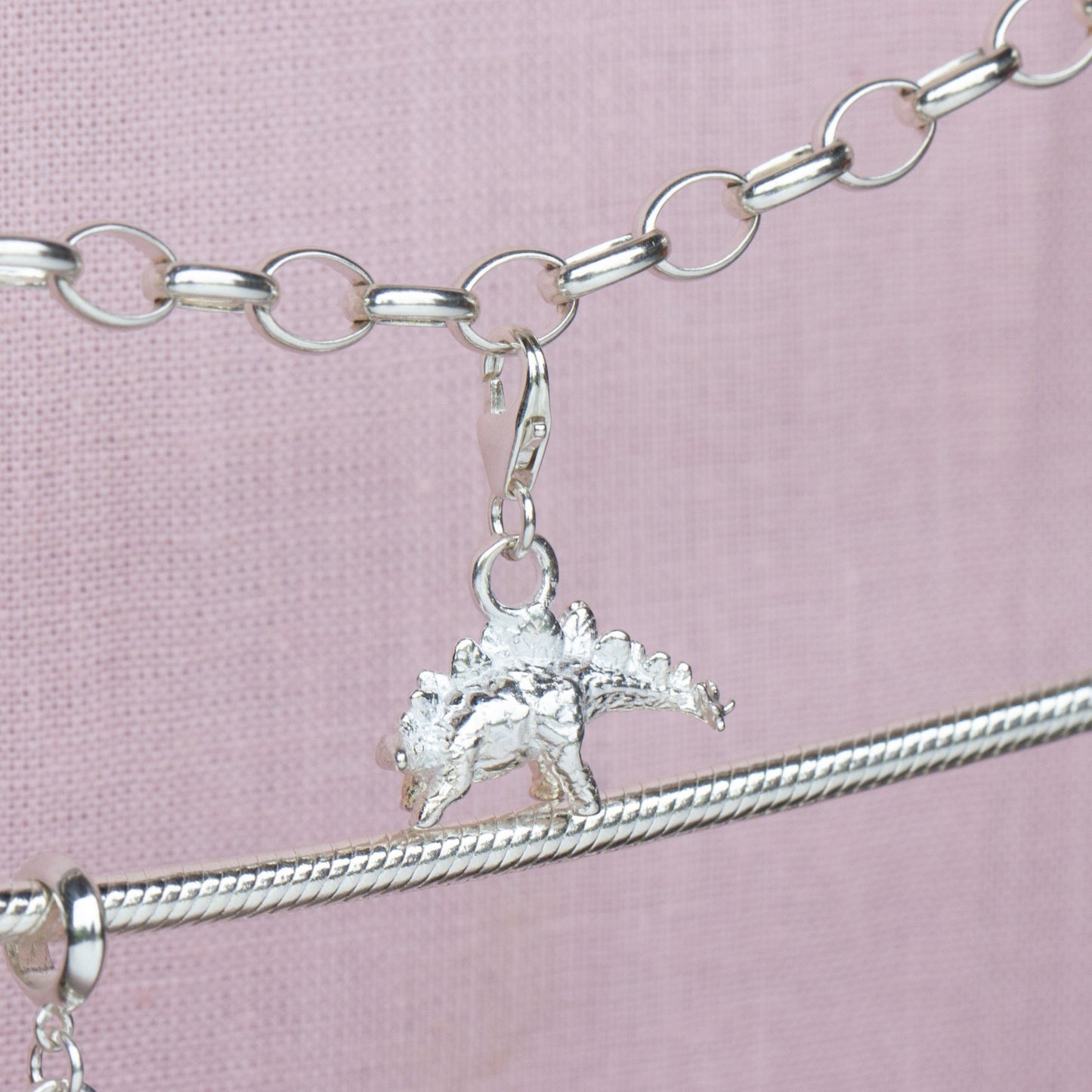 Stegosaurus Silver Charm - MYLEE London