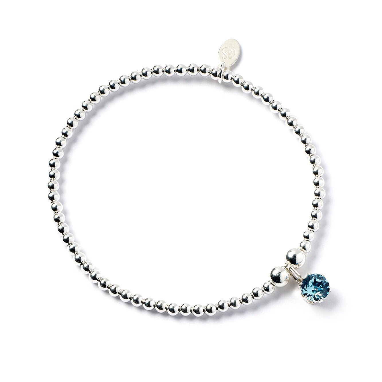 Sterling Silver Aqua Crystal Bracelet - MYLEE London
