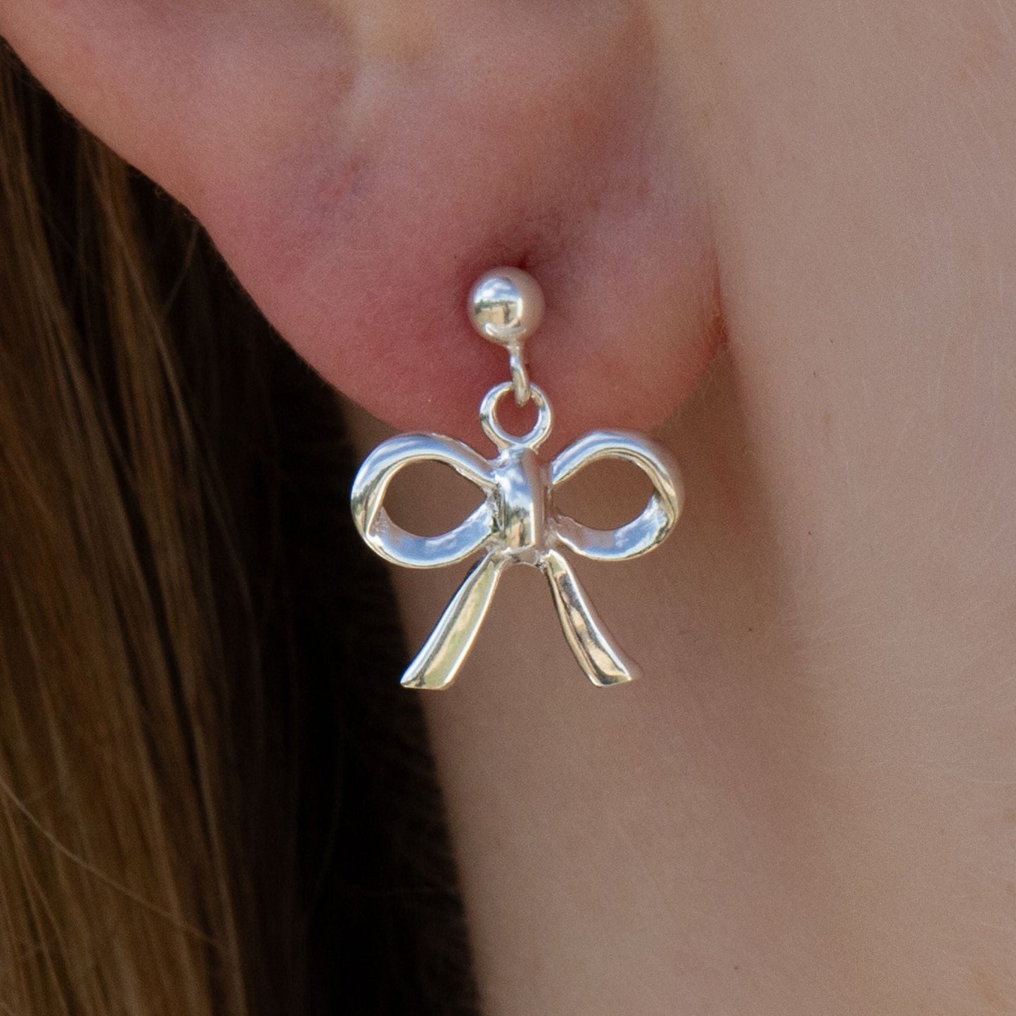 Sterling Silver Bow Earrings - MYLEE London