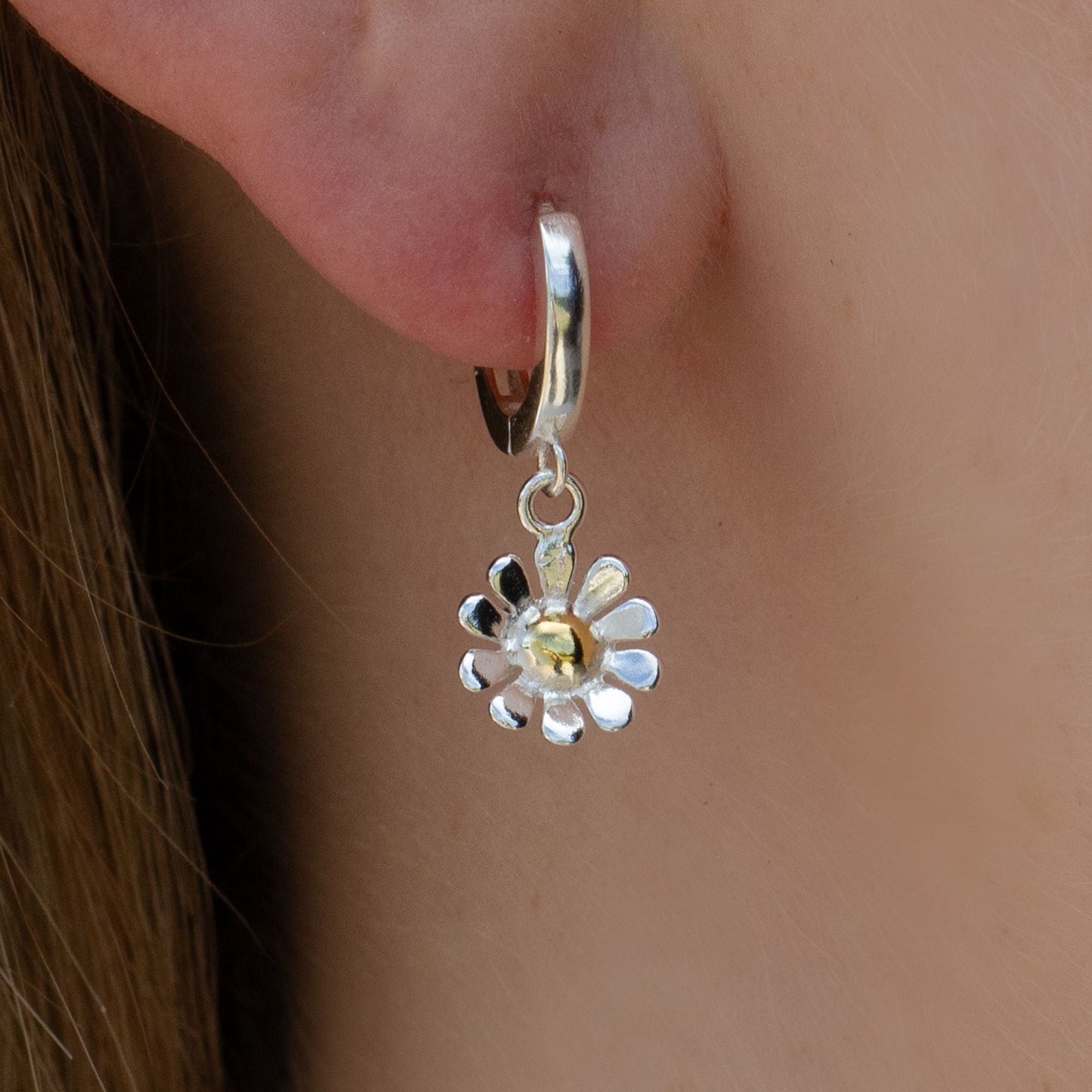 Sterling Silver Daisy Earrings - MYLEE London