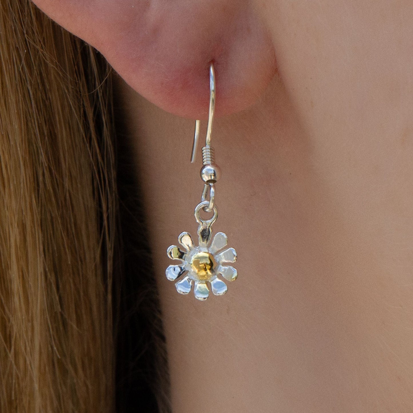 Sterling Silver Daisy Earrings - MYLEE London