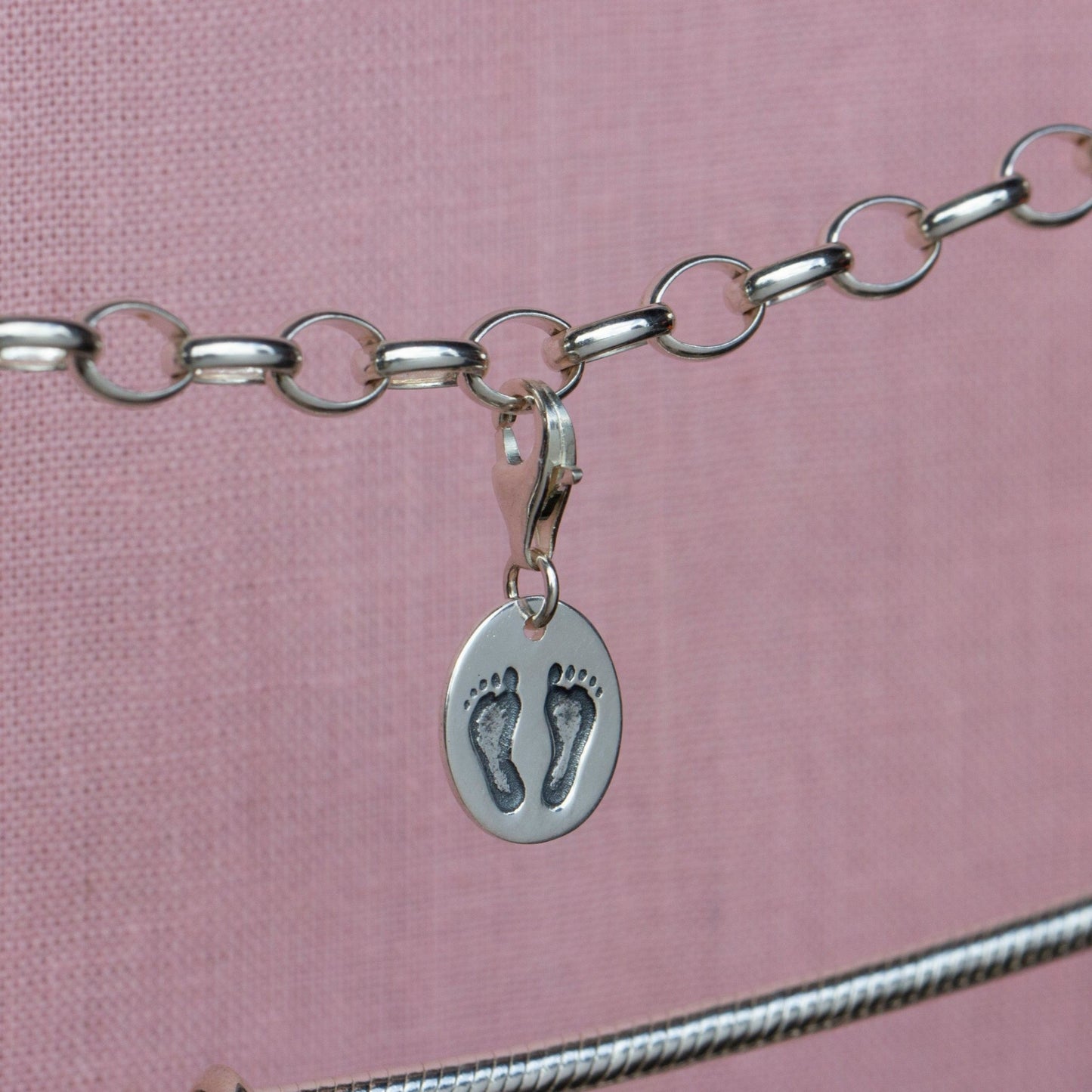 Sterling Silver Footprints Charm - MYLEE London